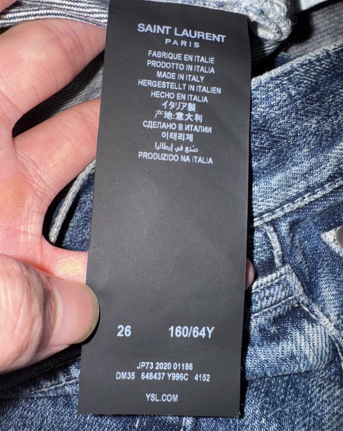 Saint Laurent Paris Saint Laurent Dark Blue "Cat Paw" Straight-Leg Denim Jeans Size US 26 / EU 42 - 7 Thumbnail