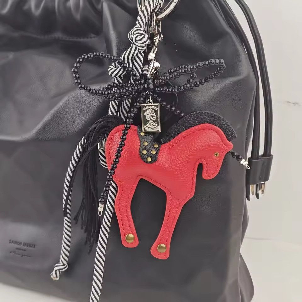 Japanese Brand Leather Horse Bag Charm Pendant Accessories Keychain Size ONE SIZE - 3 Thumbnail