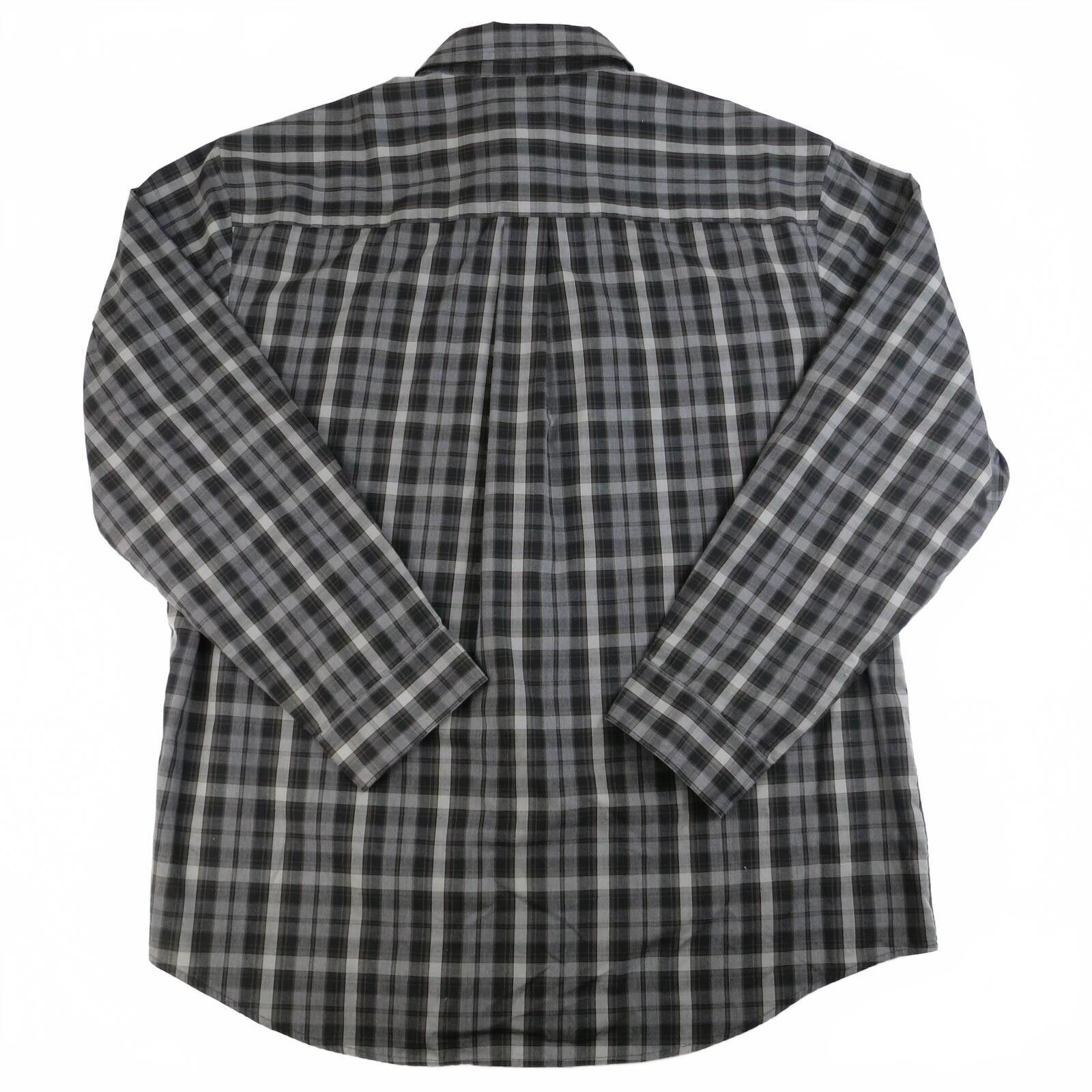 Van Heusen Van Heusen Wrinkle Free Black/Gray Plaid Button-Up Mens XL Size US XL / EU 56 / 4 - 3 Thumbnail
