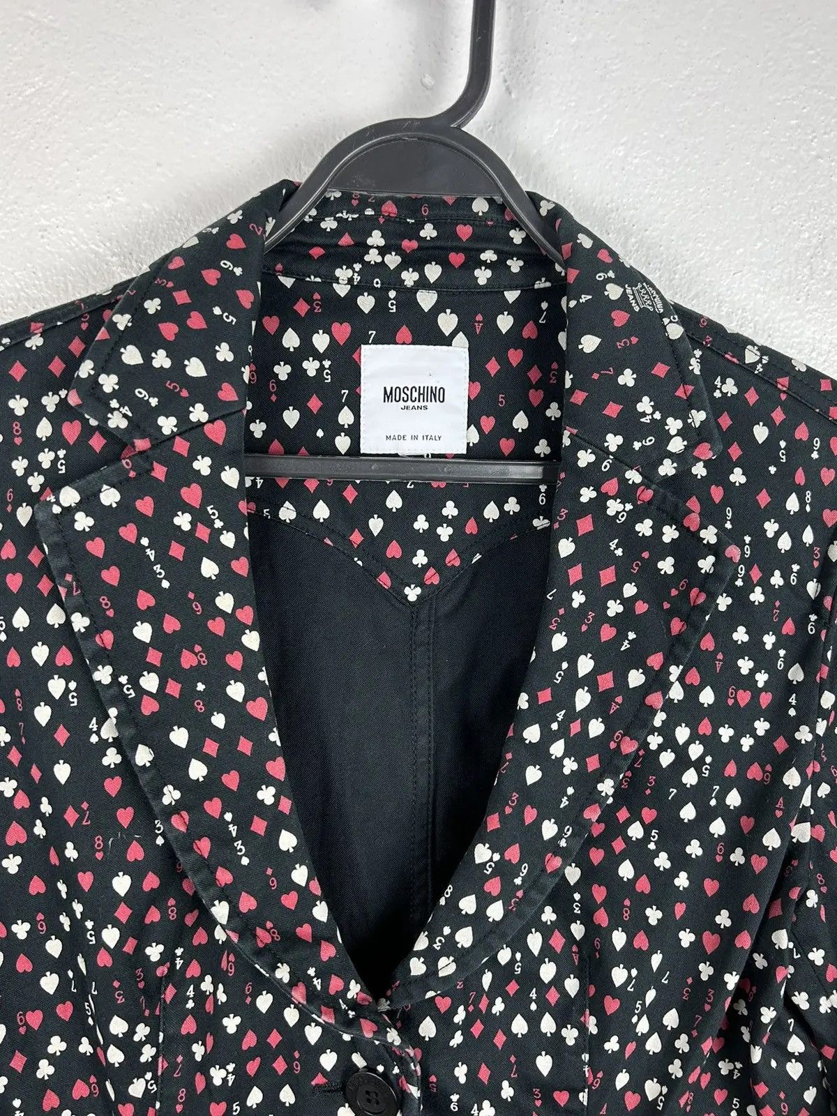 Love Moschino Vintage Moschino Jeans Poker Playing Cards AOP Blazer Size M / US 6-8 / IT 42-44 - 2 Thumbnail