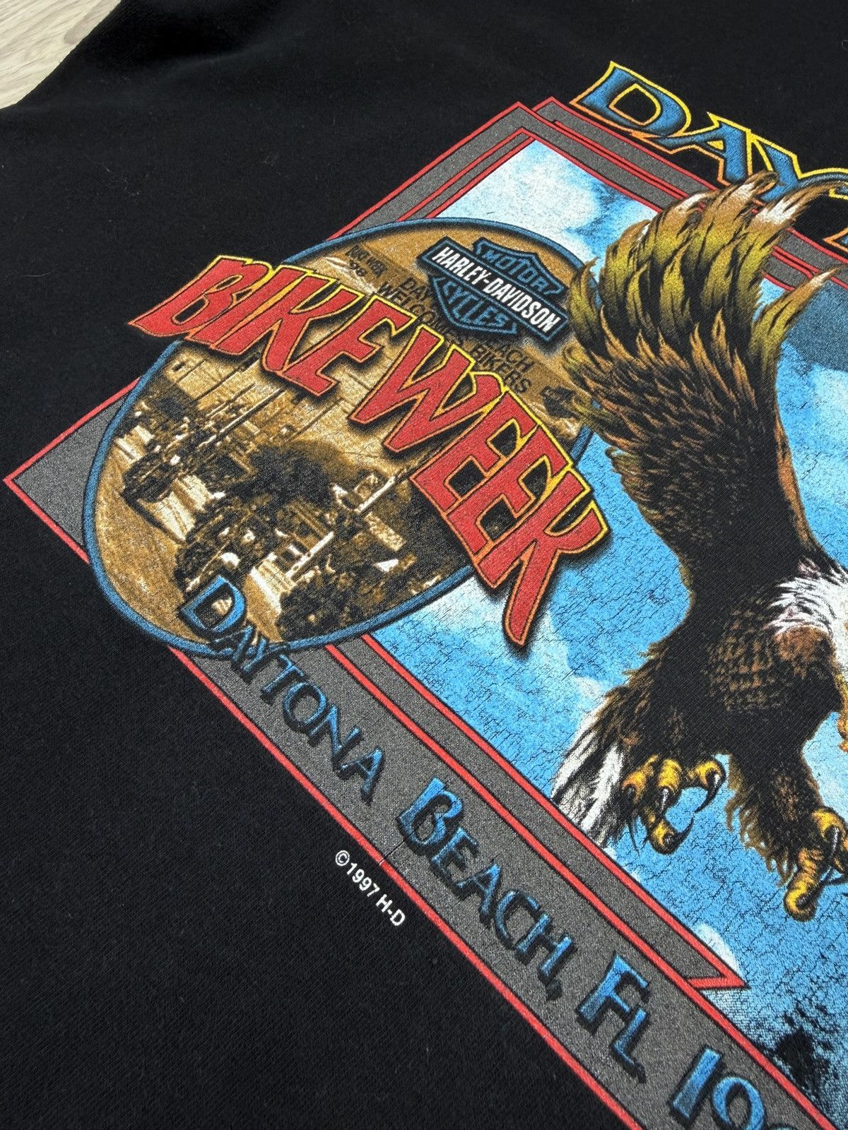 Harley Davidson Vintage Harley Davidson Daytona T-Shirt 1997 Size US L / EU 52-54 / 3 - 4 Thumbnail