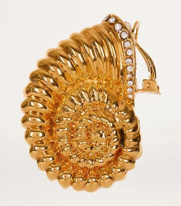 Balmain o1s1wg111225 Size:OS/Snail Rhinestone Earrings in Golden Size ONE SIZE - 1 Thumbnail