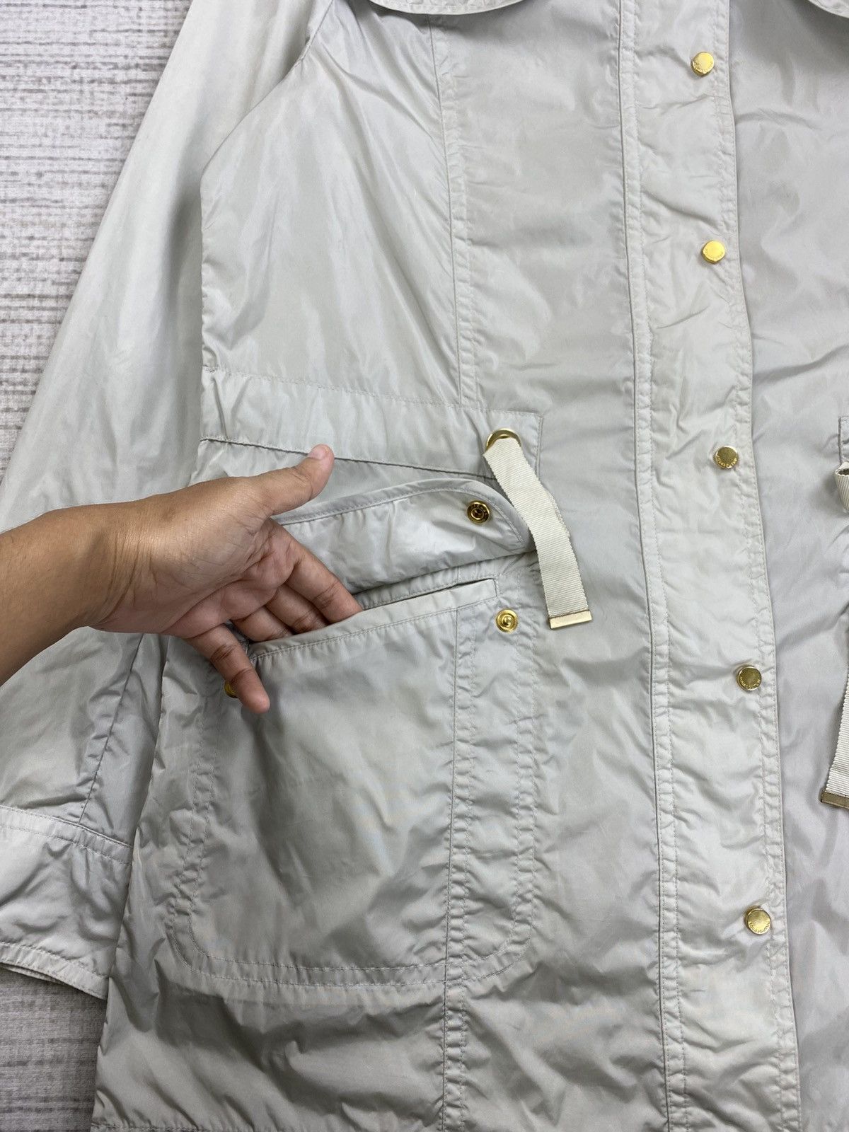 Aquascutum × Japanese Brand × Vintage Vtg Aquascutum Nice Nylon Trench Breasted Pocket Coat Jacket Size US M / EU 48-50 / 2 - 9 Thumbnail