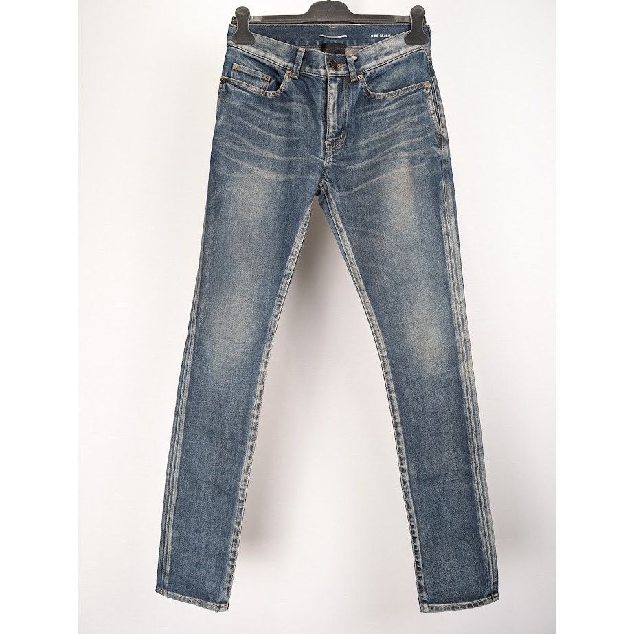 Saint Laurent Paris o1rshd1 Skinny 5 Pockets Low Pants in Winter Sky Blue Size US 29 - 2 Thumbnail