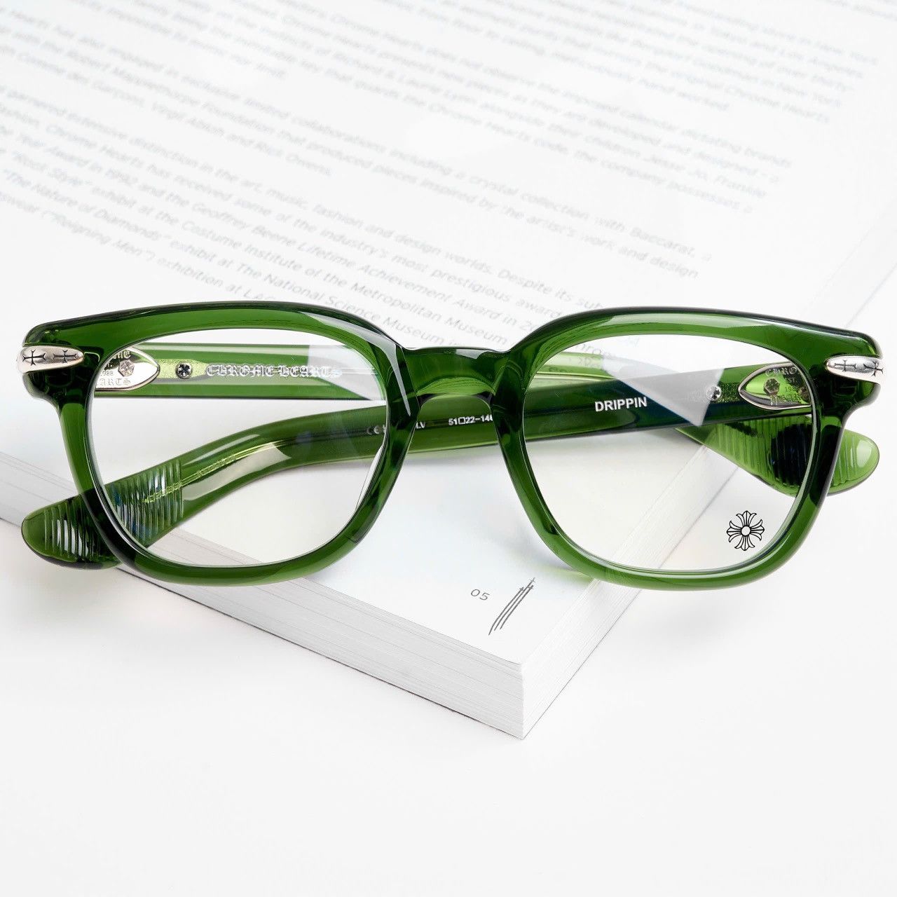 Chrome Hearts CHROME HEARTS DRIPPIN DARK OLIVE GLASSES Size ONE SIZE - 6 Thumbnail