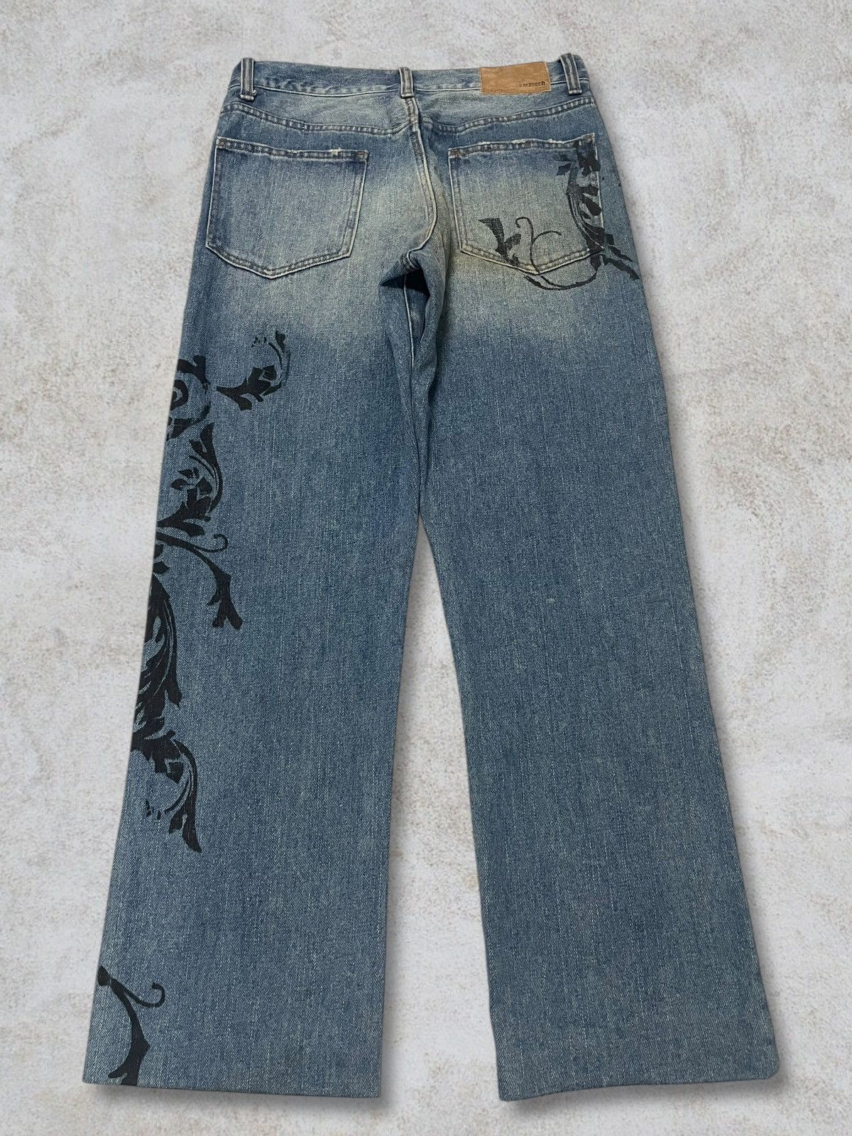 Japanese Brand Vintage Japanese Traditional Tattoo Art BlueWash Loose Jeans Size US 30 / EU 46 - 5 Thumbnail