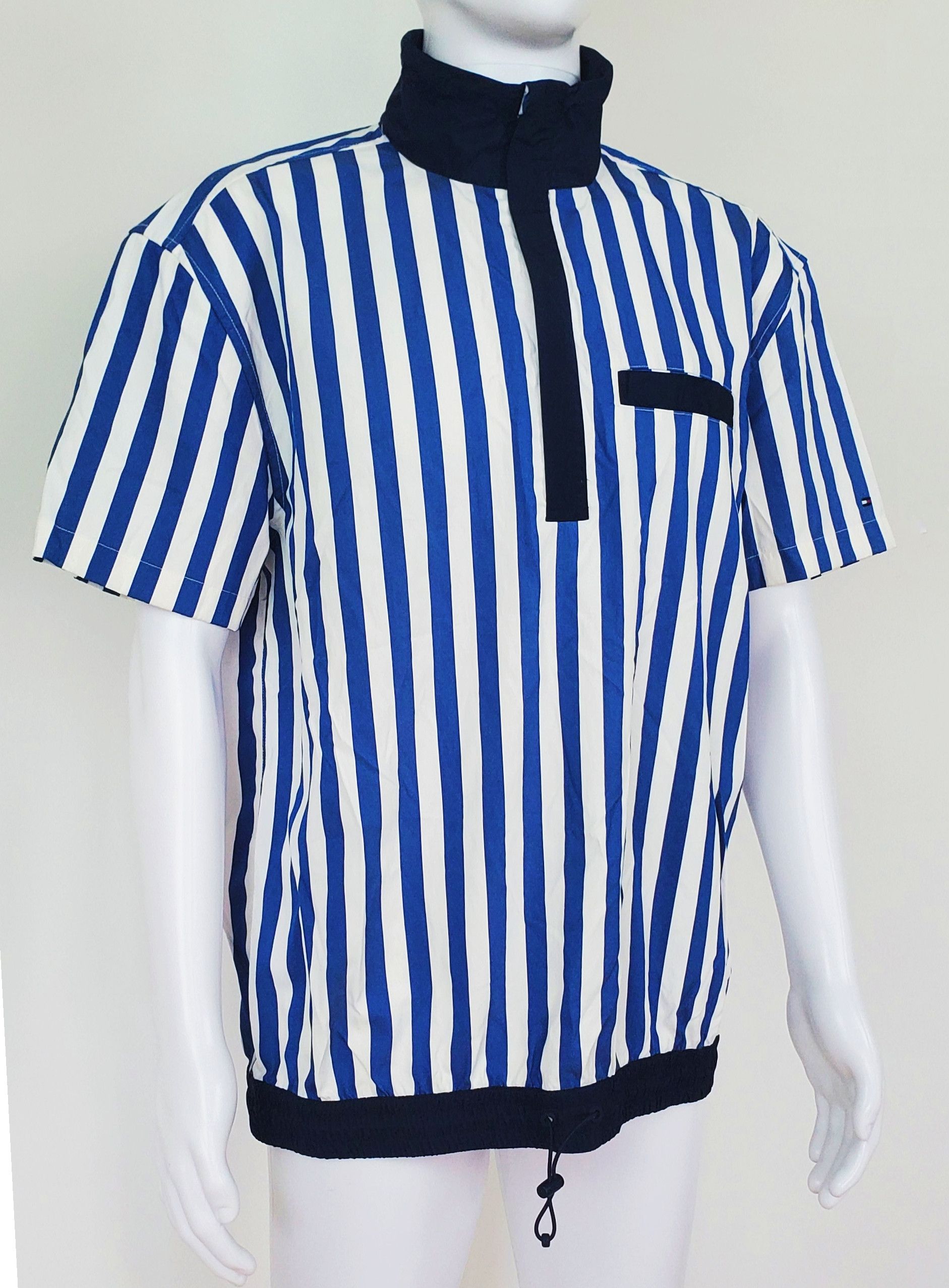 Tommy Hilfiger Tommy Hilfiger Striped Half Zip Shirt Drawstring Hem Size US M / EU 48-50 / 2 - 3 Thumbnail