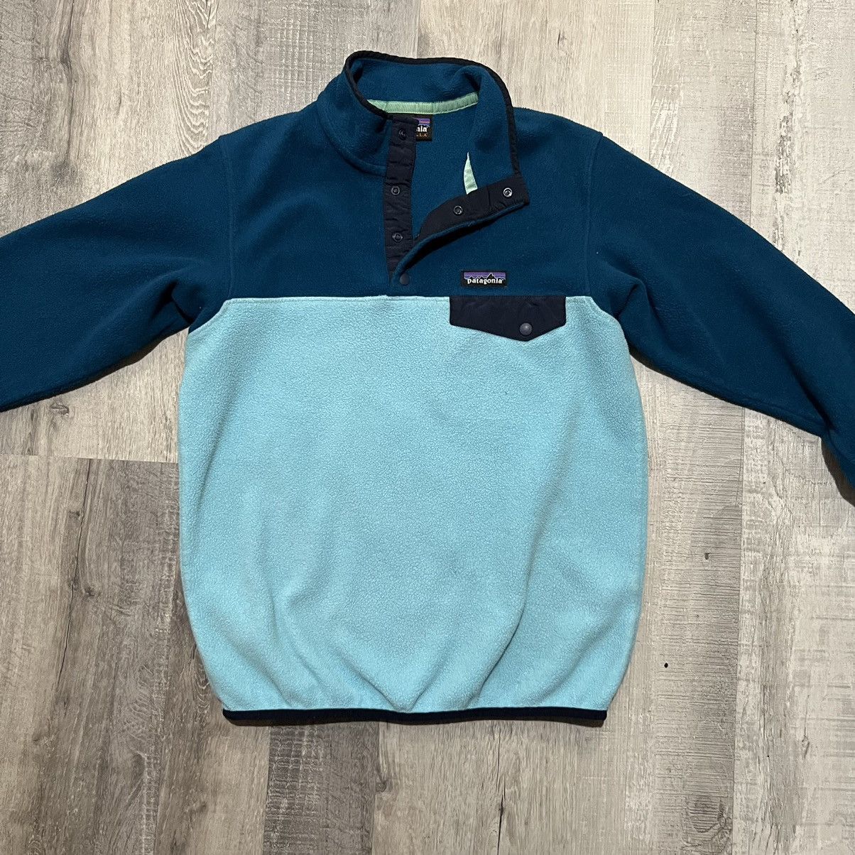 Patagonia Patagonia Synchilla Snap-T Fleece Teal Blue Pullover Size S / US 4 / IT 40 - 4 Thumbnail