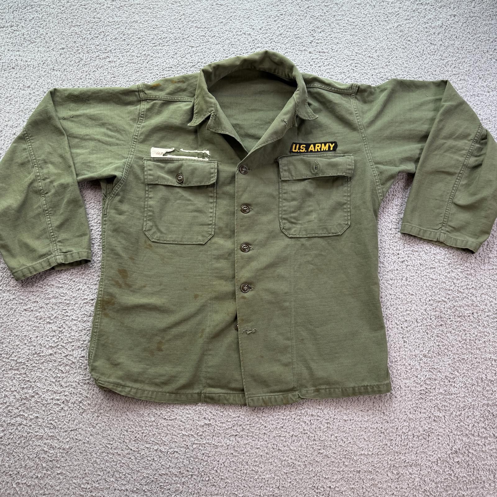 Other Vintage 1960s US Army OG-107 Shirt Vietnam Military Jacket Size US L / EU 52-54 / 3 - 1 Thumbnail