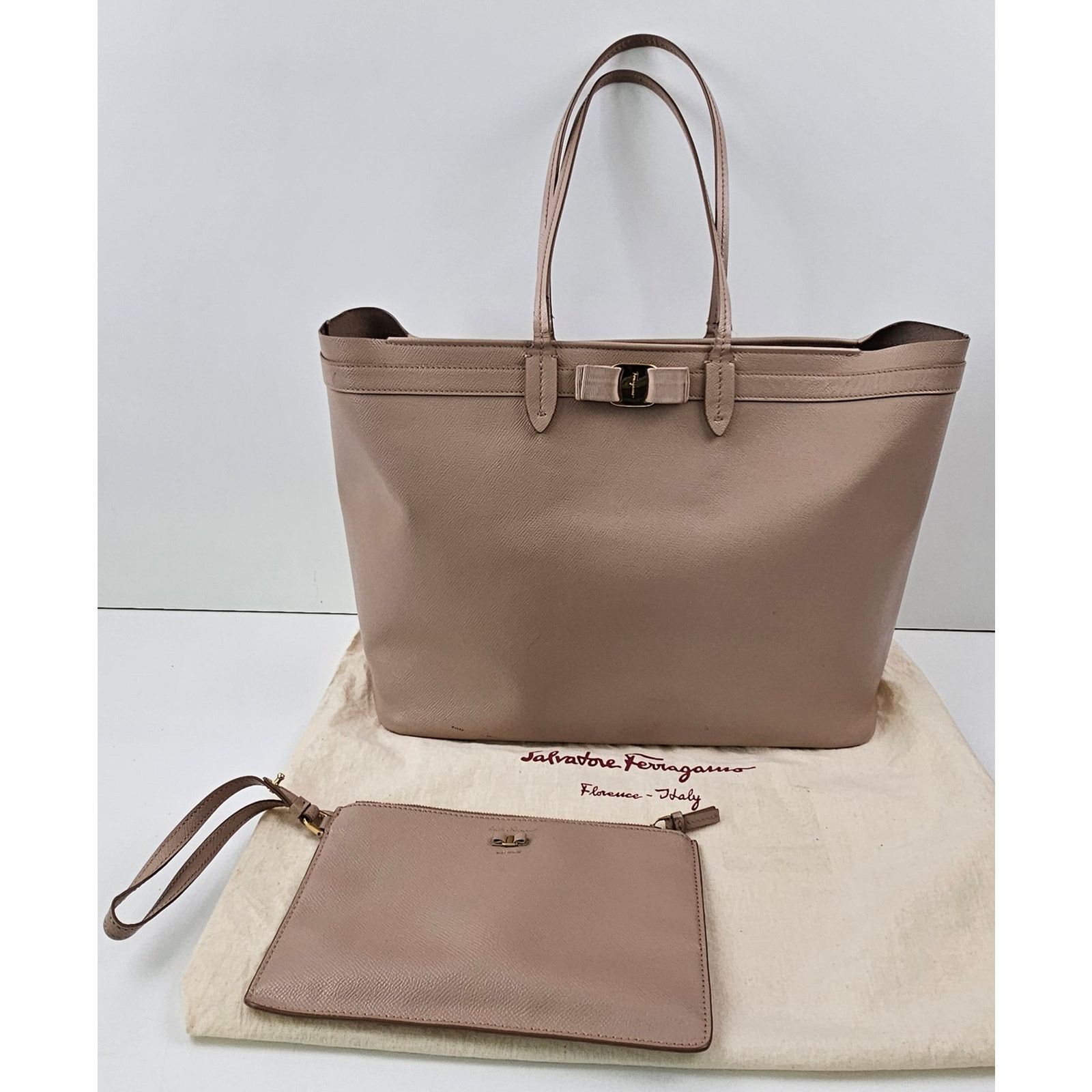 Salvatore Ferragamo Salvatore Ferragamo Vara Bow Tote pink beige color Size ONE SIZE - 2 Thumbnail
