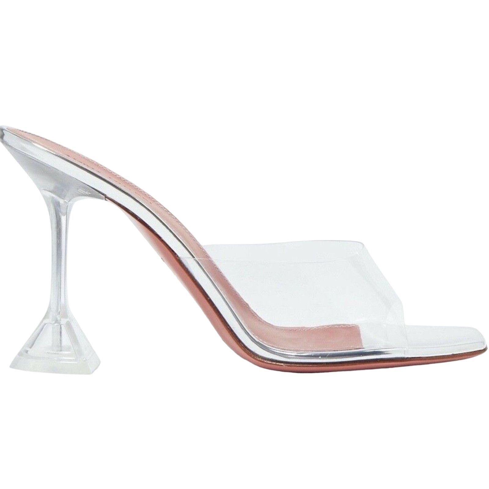 Amina Muaddi Lupita PVC Clear Backless Mule Sandal Heel Pump 42 Size US 12 / IT 42 - 1 Thumbnail