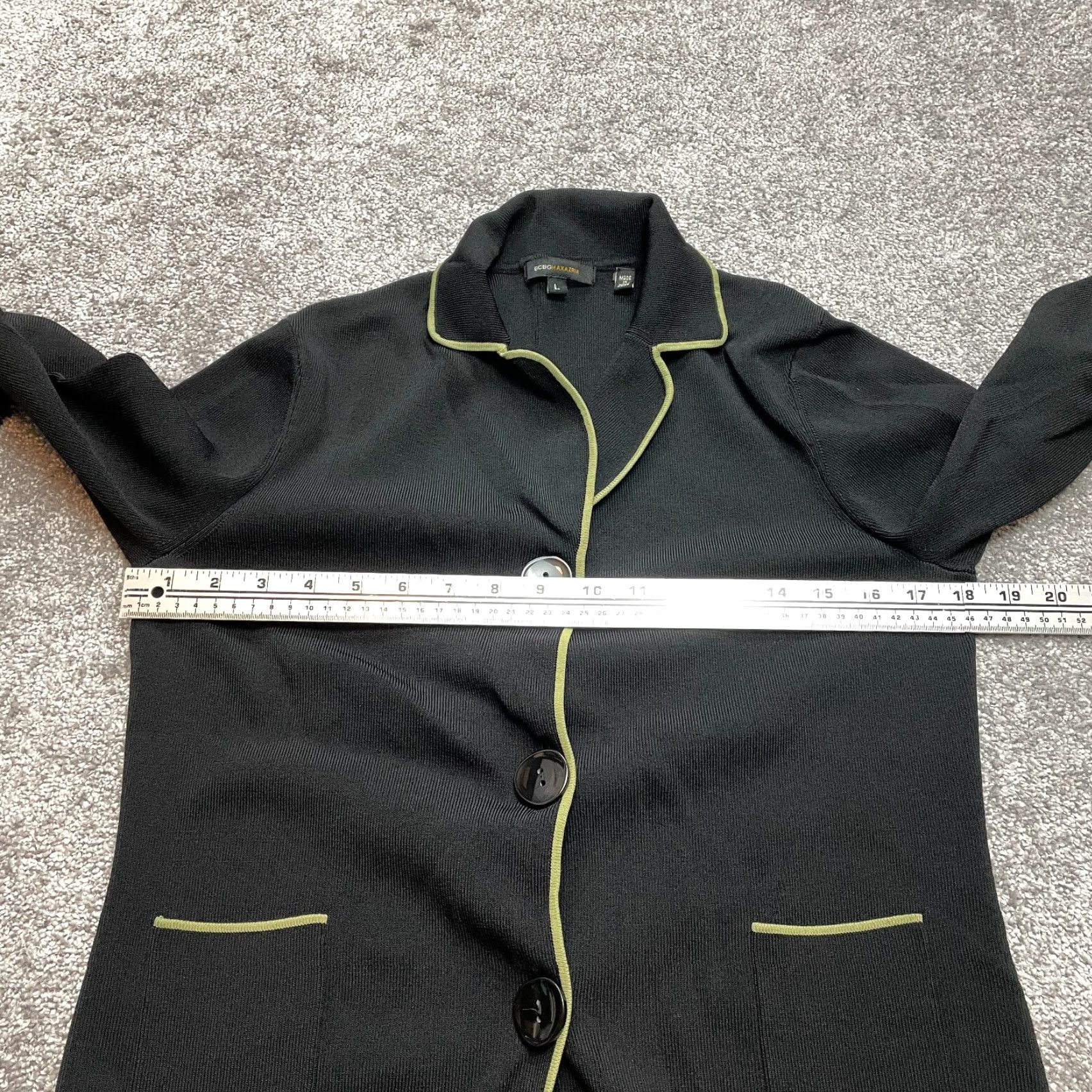 Bcbgmaxazria BCBGMAXAZRIA Blazer Jacket Womens L Black Stretch Rayon Button Up Size L / US 10 / IT 46 - 7 Thumbnail