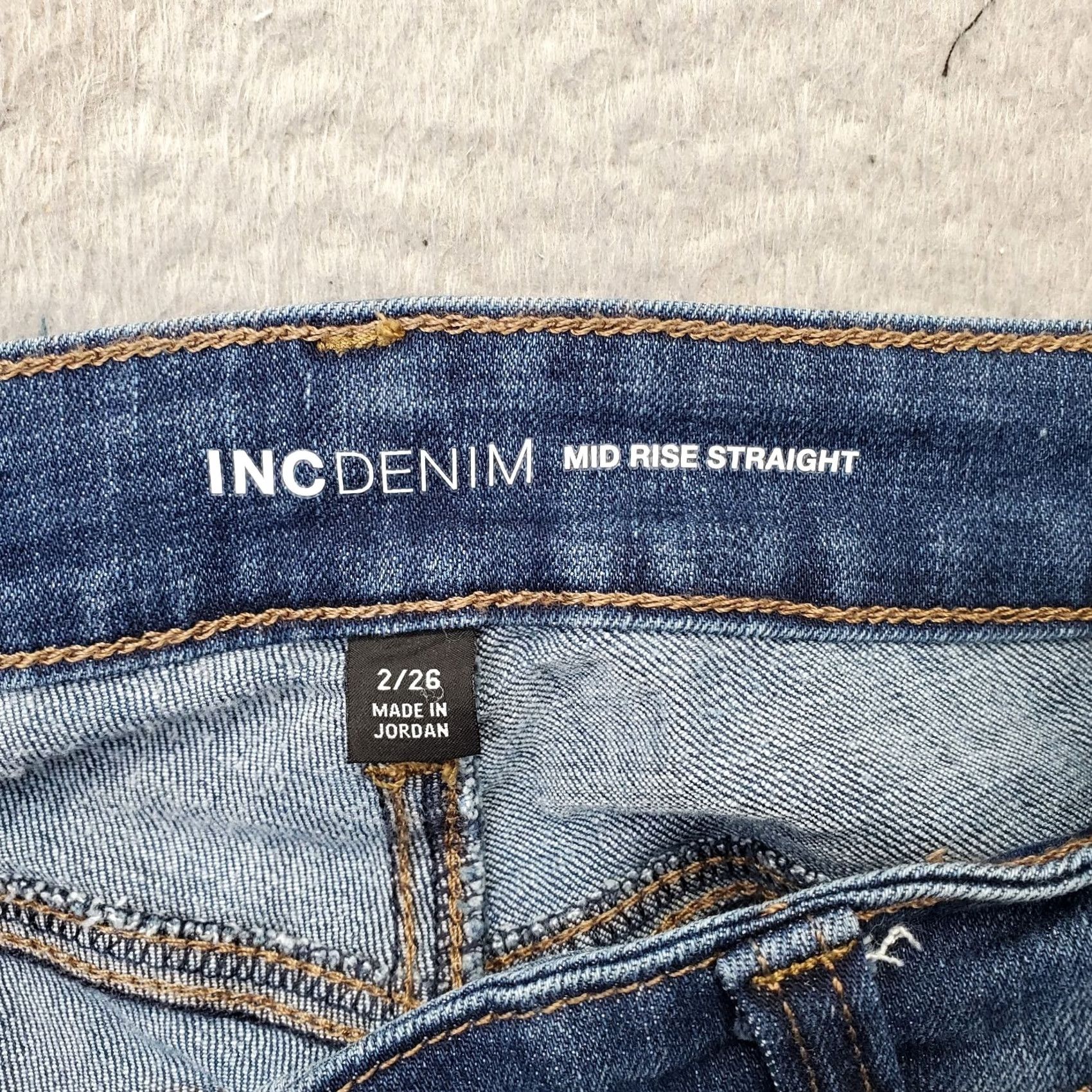 Vintage INC International Concepts Jeans Womens 2/26 Blue Denim Mid-Rise Straight Leg 5-Pocket Denim Jeans Womens Size 2 Blue Size 26" / US 2 / IT 38 - 7 Thumbnail