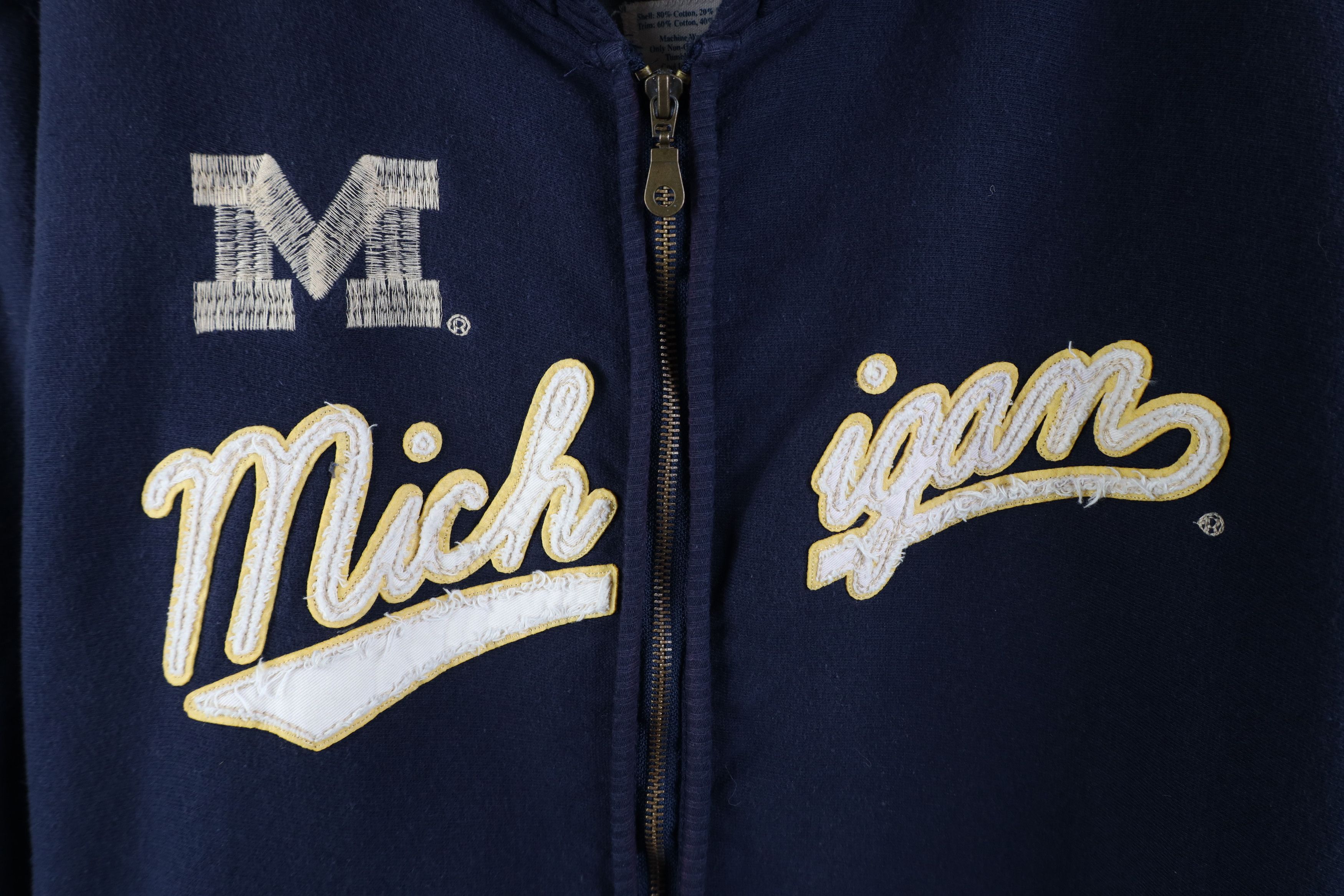 Vintage Vintage Script University of Michigan Full Zip Hoodie Size US XL / EU 56 / 4 - 4 Thumbnail