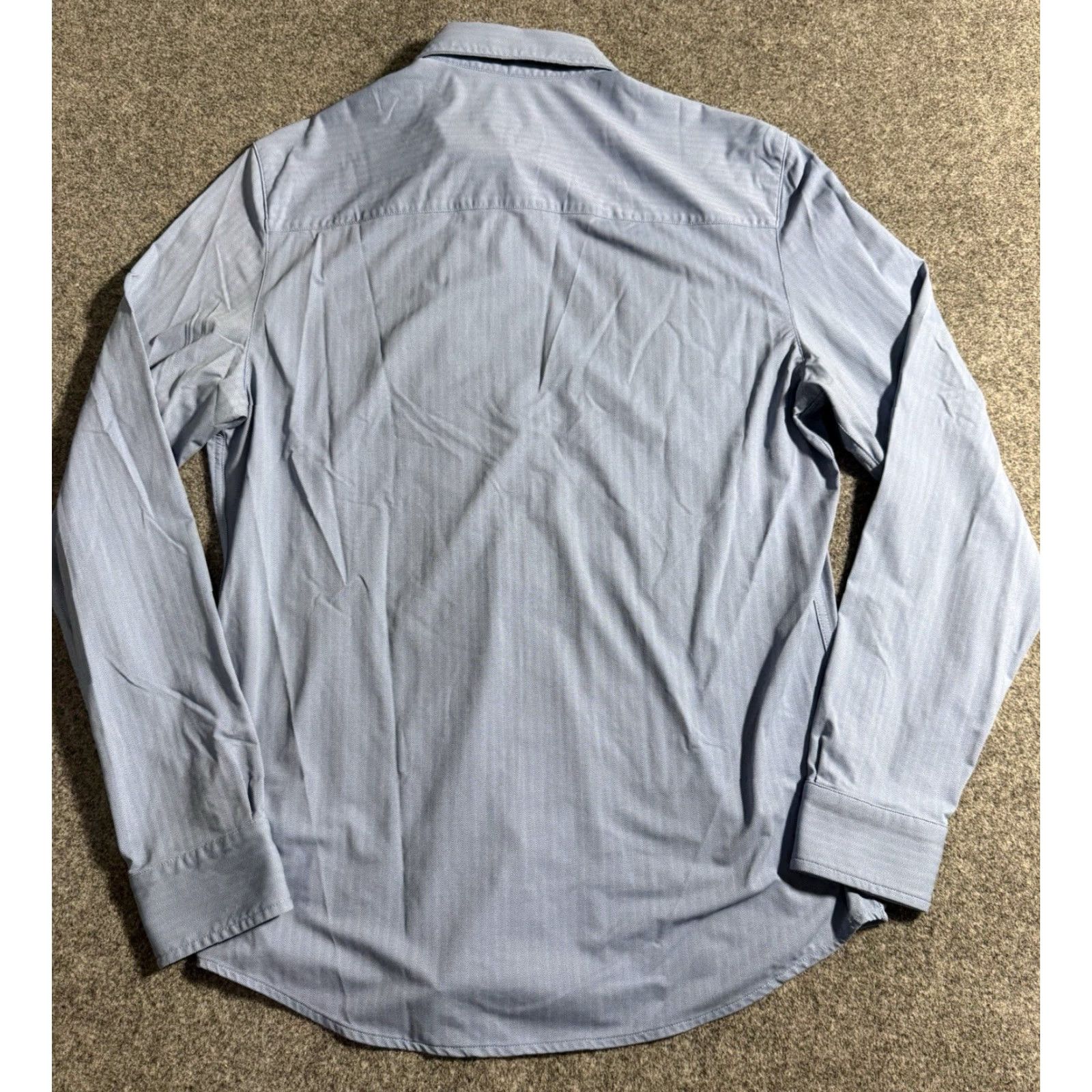 Rhone Rhone Shirt Mens M Blue Herringbone Stretch Performance Button Front Commuter Size US M / EU 48-50 / 2 - 2 Thumbnail