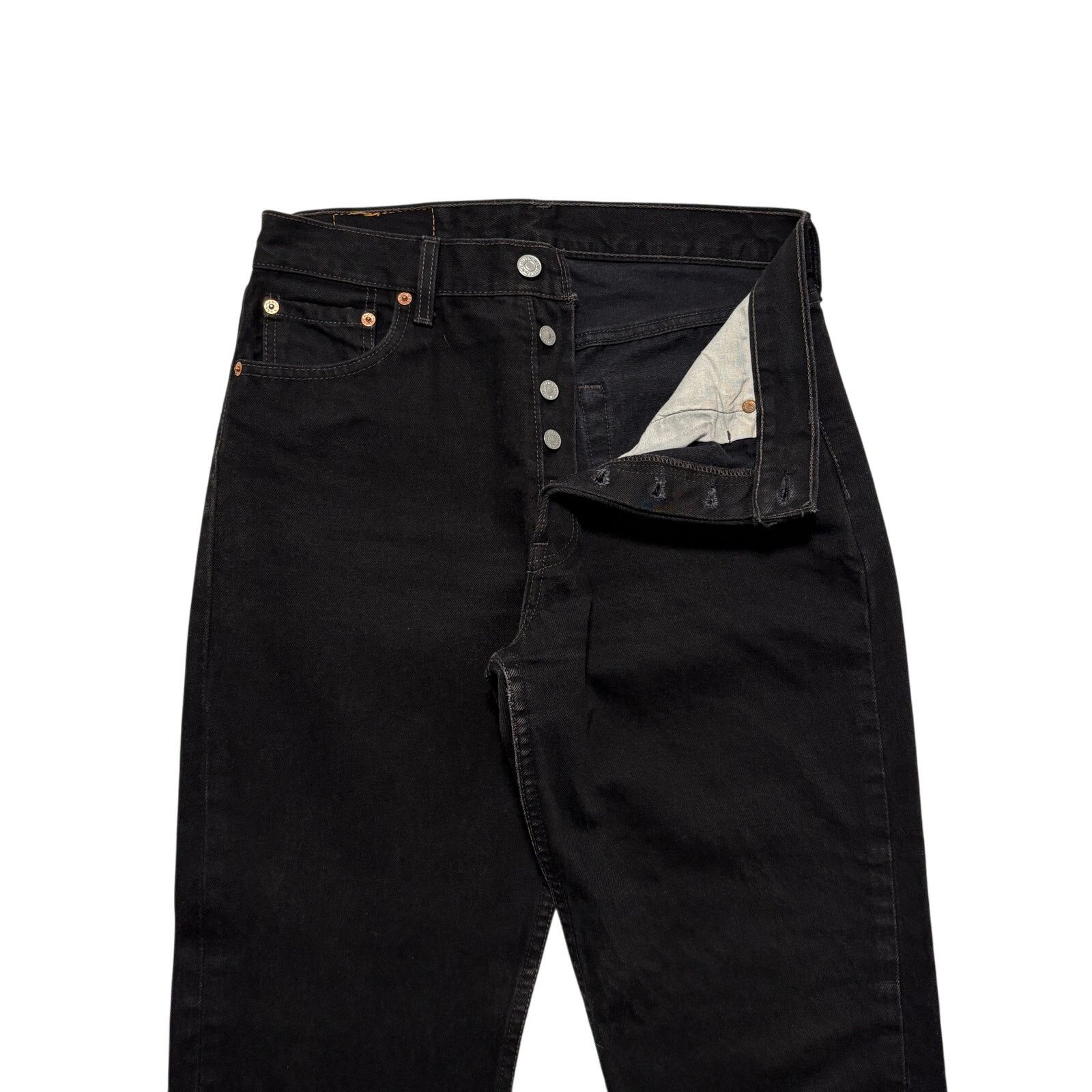 Levi's VTG 90s Levi's 501 Jeans Straight Leg Button Fly Black 30x30 Size US 30 / EU 46 - 3 Thumbnail