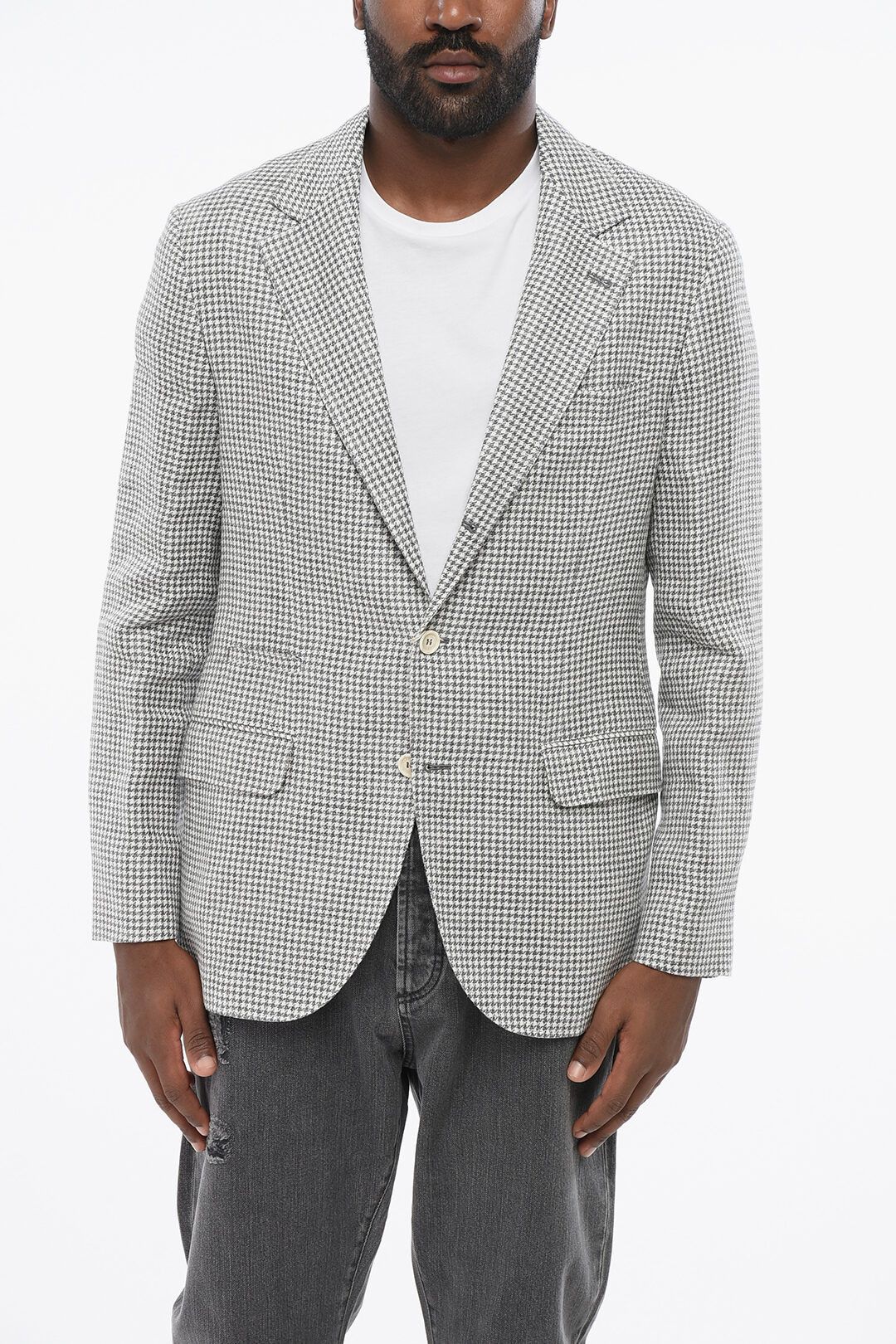 Brunello Cucinelli og1mm0725 Half-lined Linen Blend Blazer in Grey Size US XL / EU 56 / 4 - 1 Thumbnail