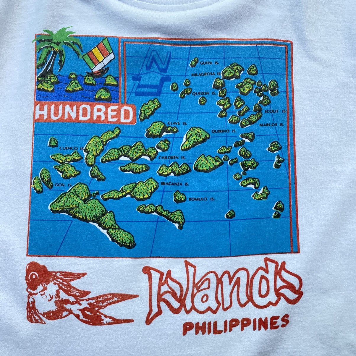 Designer × Vintage PHILIPPINES Blue Island Chest Print Tee Size US L / EU 52-54 / 3 - 9 Thumbnail