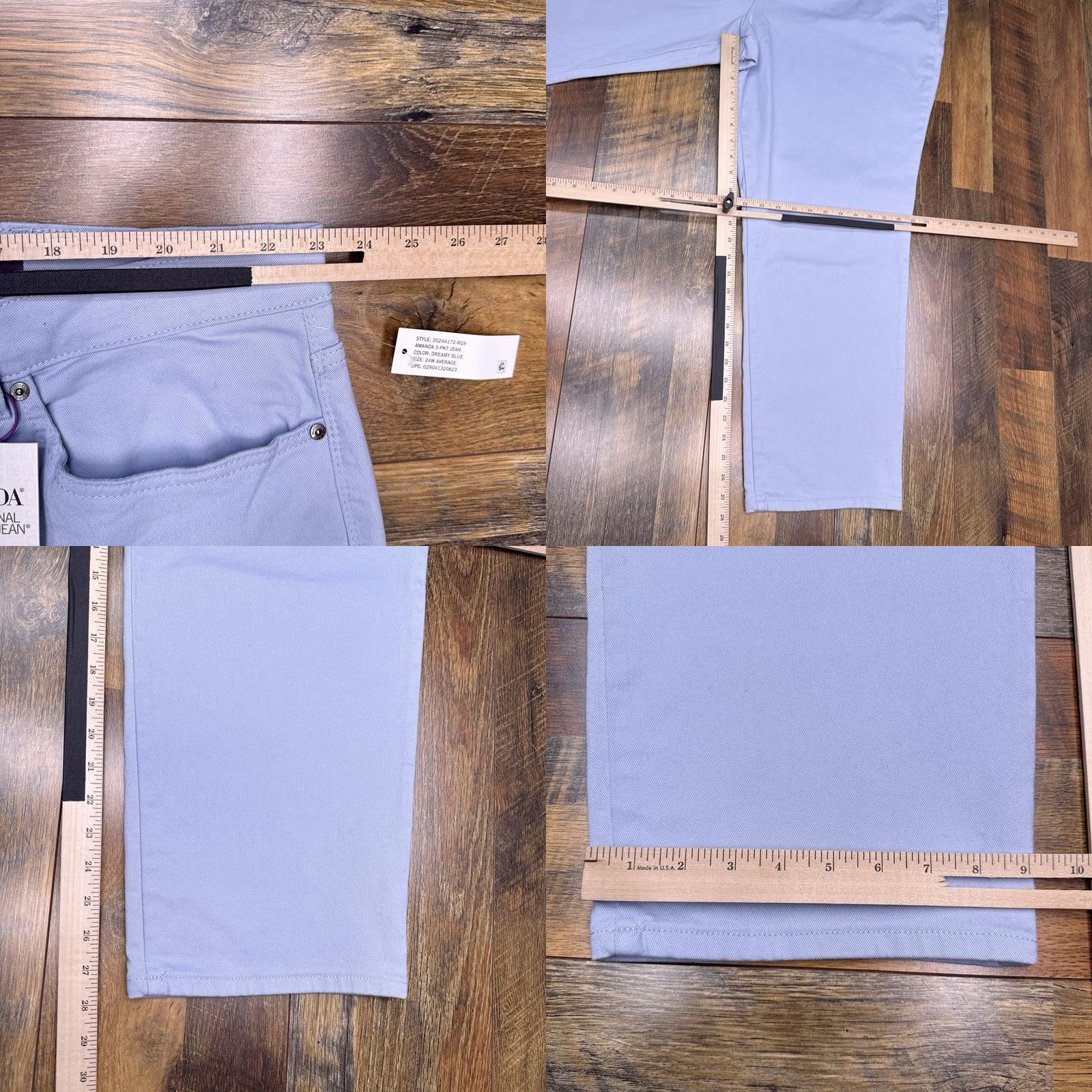 Gloria Vanderbilt Gloria Vanderbilt Amanda Jeans 24W Blue Classic Rise Tapered Leg Womens Plus 28in 5-Pocket Denim Cotton Spandex Size 42" / US 20 - 9 Thumbnail