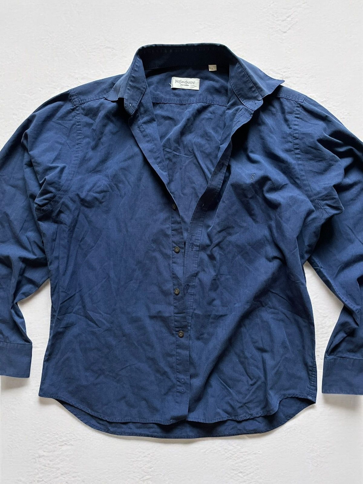 Designer × Vintage × Yves Saint Laurent OFFER!🫵🏻 YVES SAINT LAURENT VINTAGE LOGO SHIRT BUTTON UP YSL Size US M / EU 48-50 / 2 - 1 Thumbnail