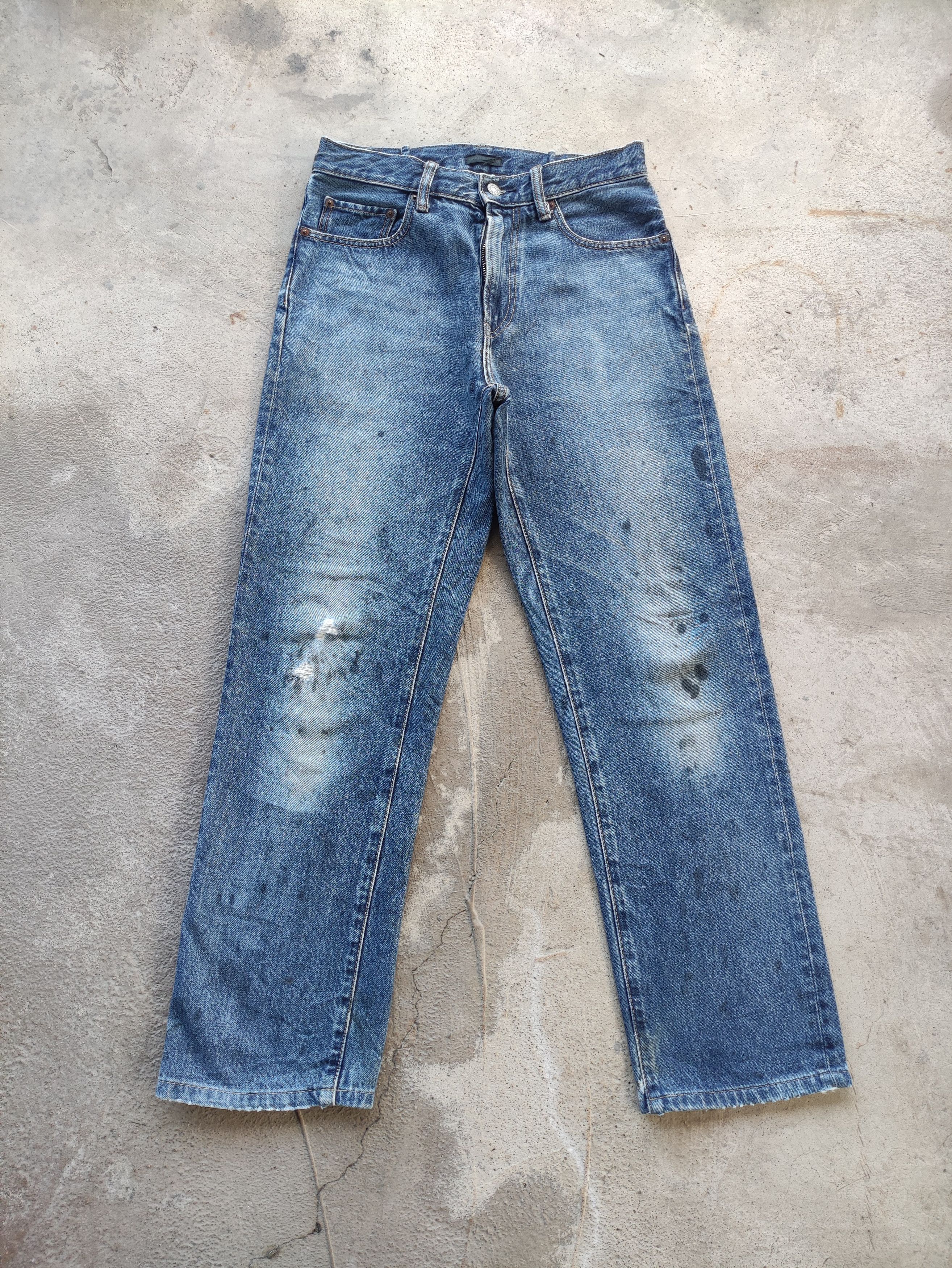 Japanese Brand Vintage Japanese Jean Distressed Faded Denim Size US 31 - 1 Thumbnail