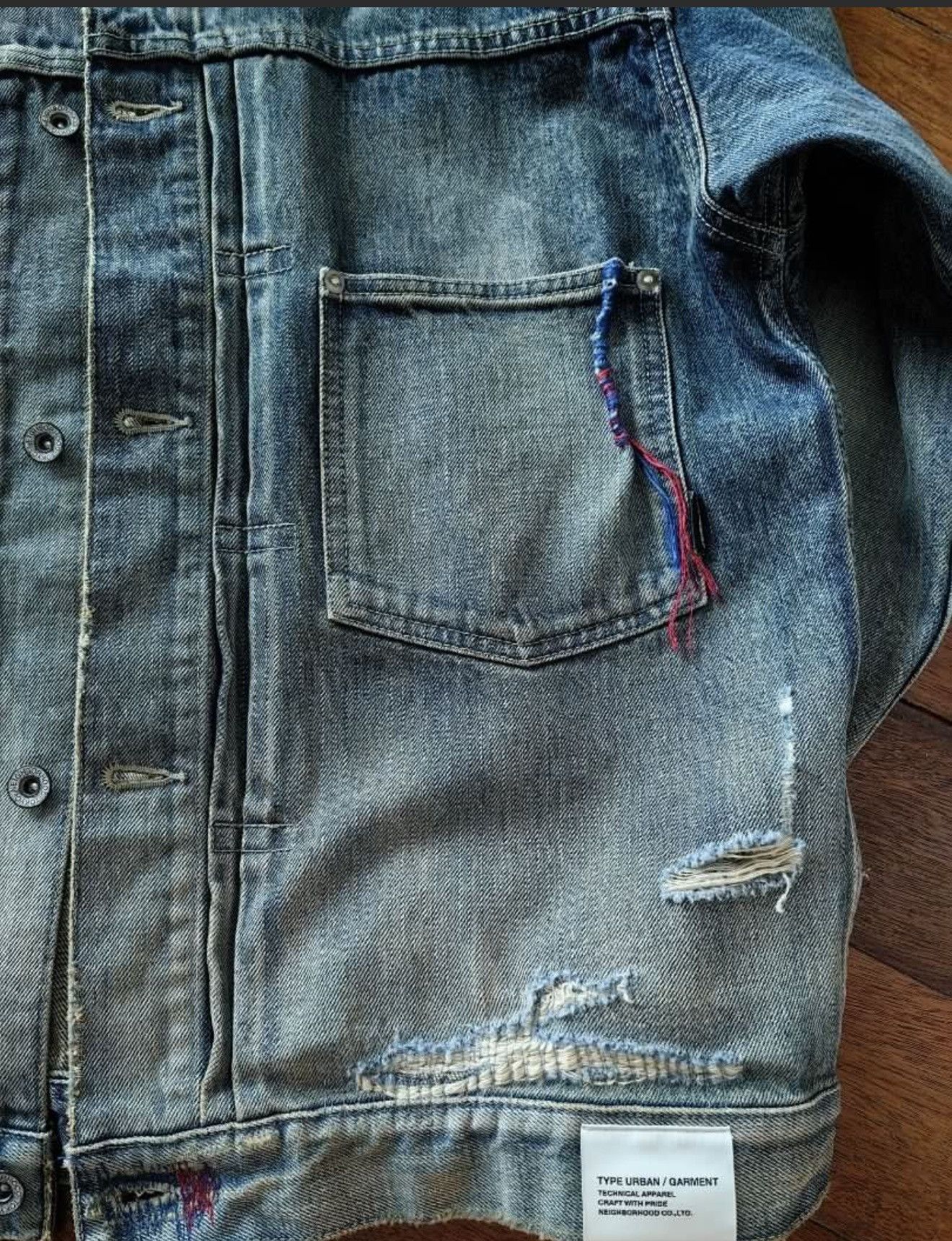 Neighborhood Neighborhood Distressed Denim Jacket Size US L / EU 52-54 / 3 - 3 Thumbnail