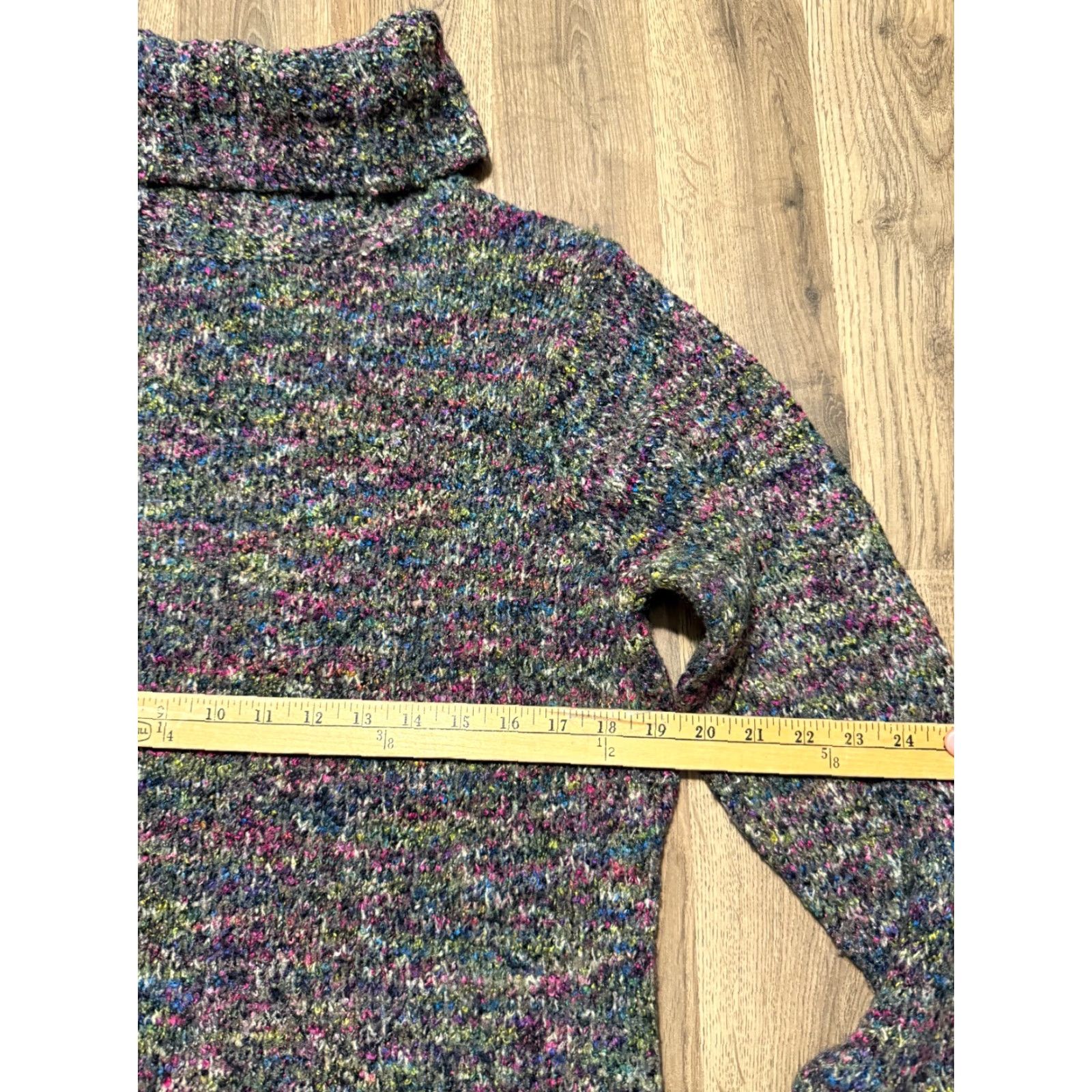 Willi Smith Willi Smith Sweater, Women's XL, Black, Multi, Turtleneck, Pullover, Knit, Regular Fit, Casual, Pullover, 2020s? Size XL / US 12-14 / IT 48-50 - 6 Thumbnail
