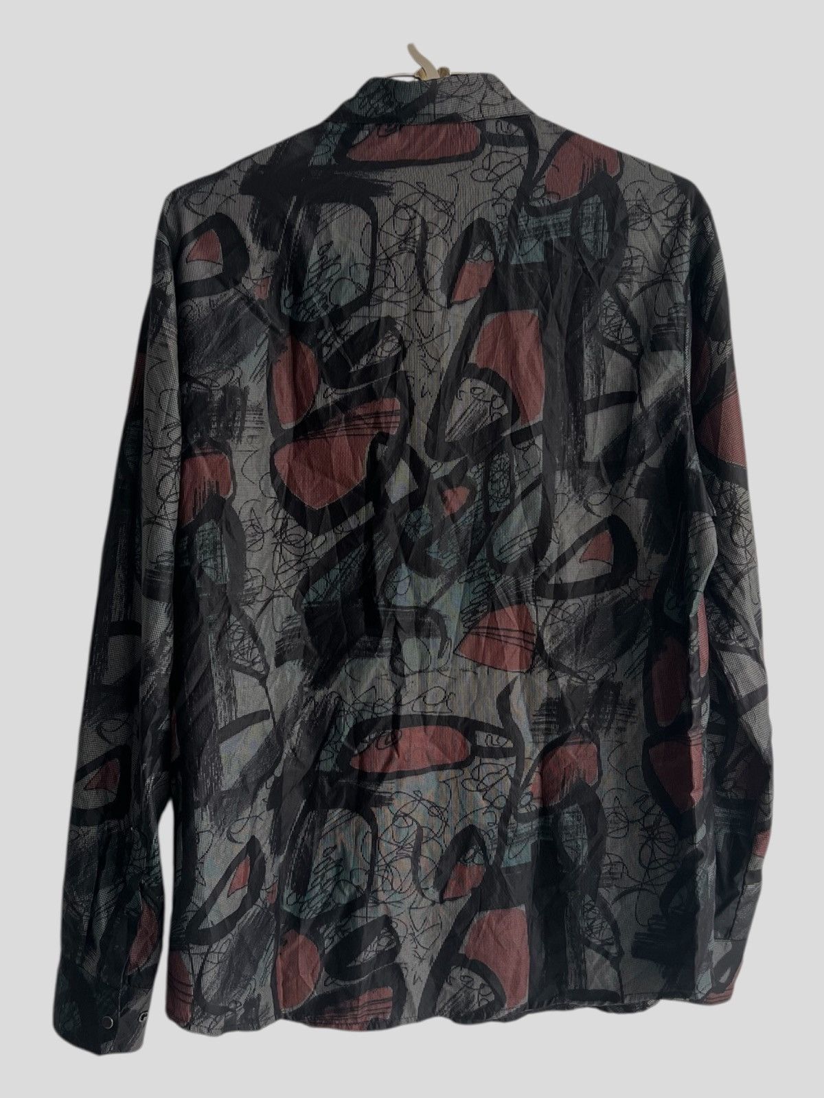 Roberto Cavalli FW11 Pop Art Multicolor Abstract Print Button Silk Overshirt Size US L / EU 52-54 / 3 - 3 Thumbnail