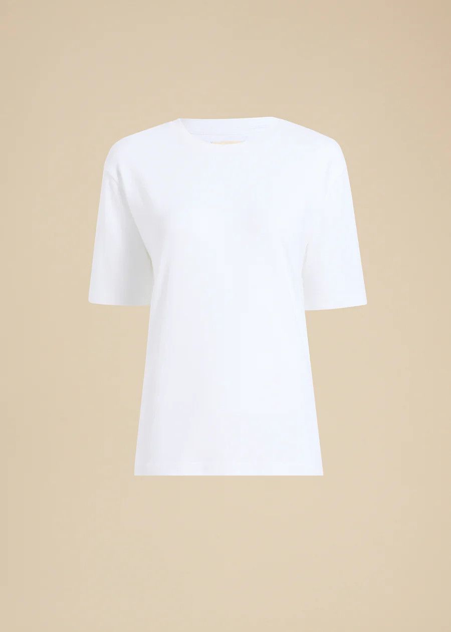 KHAITE o1s22i1n0724 Mae T-Shirt in White Size M / US 6-8 / IT 42-44 - 1 Thumbnail