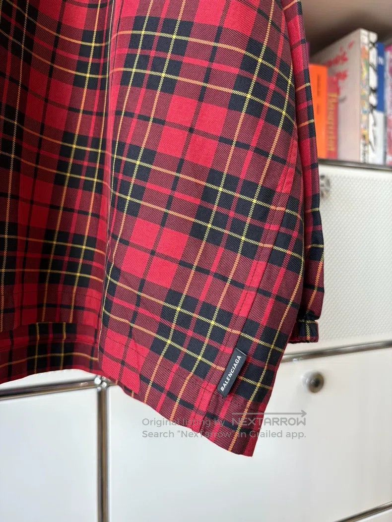 Balenciaga Balenciaga Red Plaid Hooded Zip-Up Shirt Jacket, Size 38 Size XS / US 0-2 / IT 36-38 - 3 Thumbnail