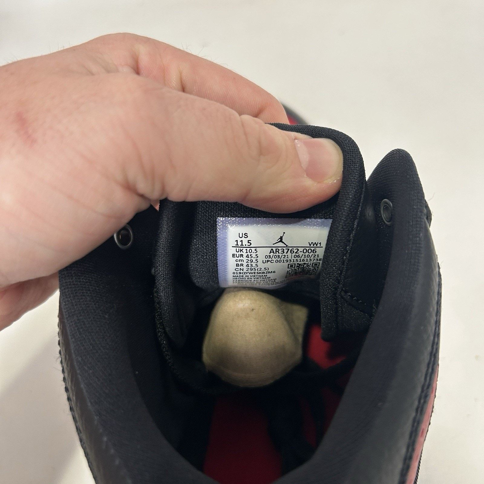 Jordan Brand NIke Air Jordan Access “Bred/Black Gym Red White” AR3762-006 Size US 11.5 / EU 44-45 - 8 Thumbnail