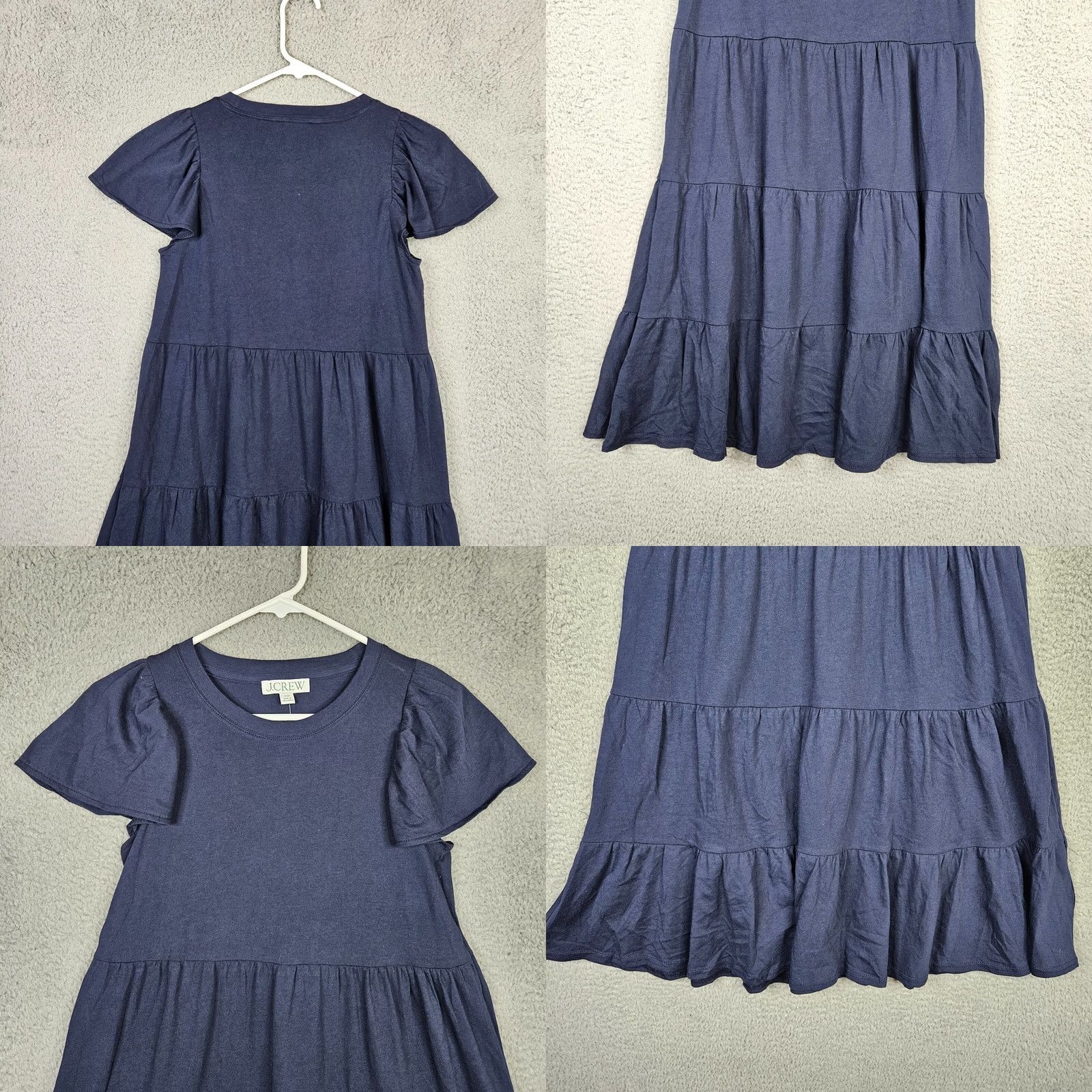 J.Crew J.CREW Dress Navy blue Swing Short Tiered Ruffled Sleeve Casual Female XXS New Size S Blue Size S / US 4 / IT 40 - 8 Thumbnail