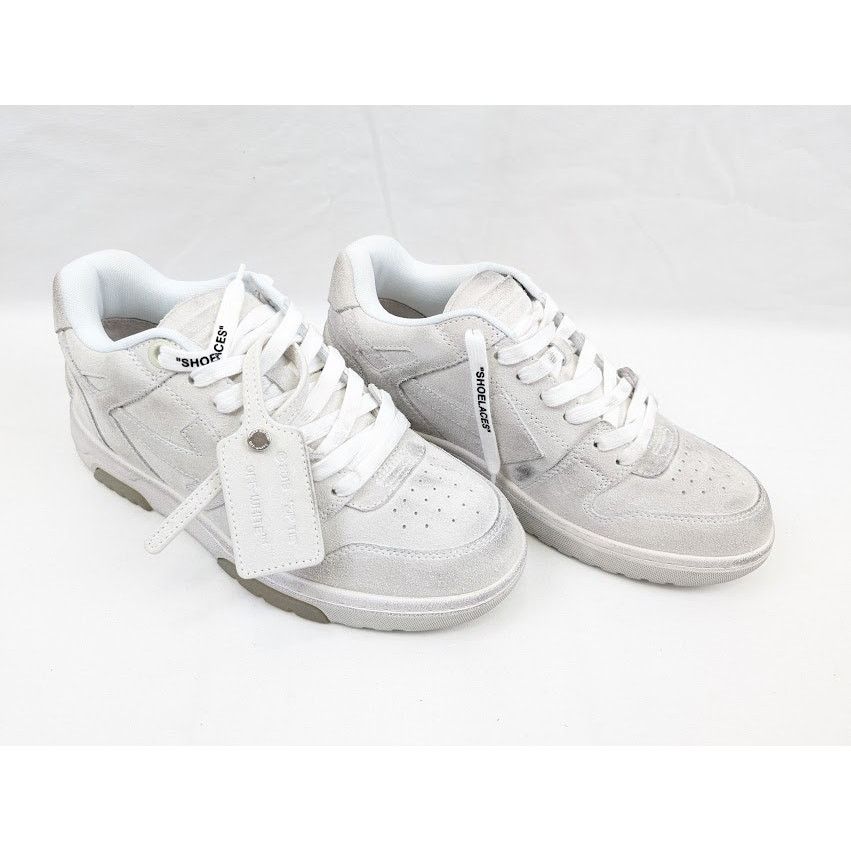Off-White o1rshd1 Q: 2 / Out Of Office Vintage Suede Sneakers in White Size US 6 / EU 39 - 13 Thumbnail