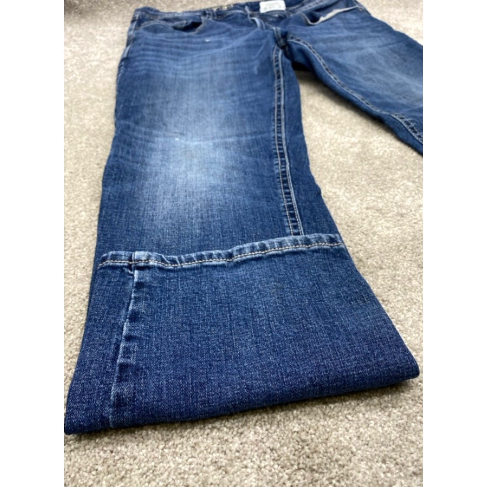 Denime AXEL Jeans Denim 36x32 Athletic Mens 5-Pocket Straight Blue Cotton Spandex Medium Wash Regular Rise Button Zip 36 Inseam 38 Waist Size US 36 / EU 52 - 2 Thumbnail