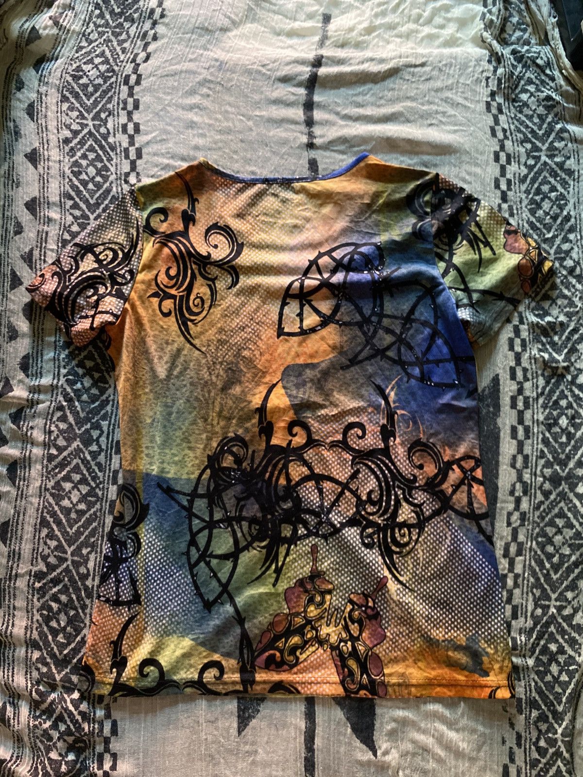 Beauty Beast × Japanese Brand Japanese jean paul gaultier style triball tattoo print tee Size US M / EU 48-50 / 2 - 2 Thumbnail