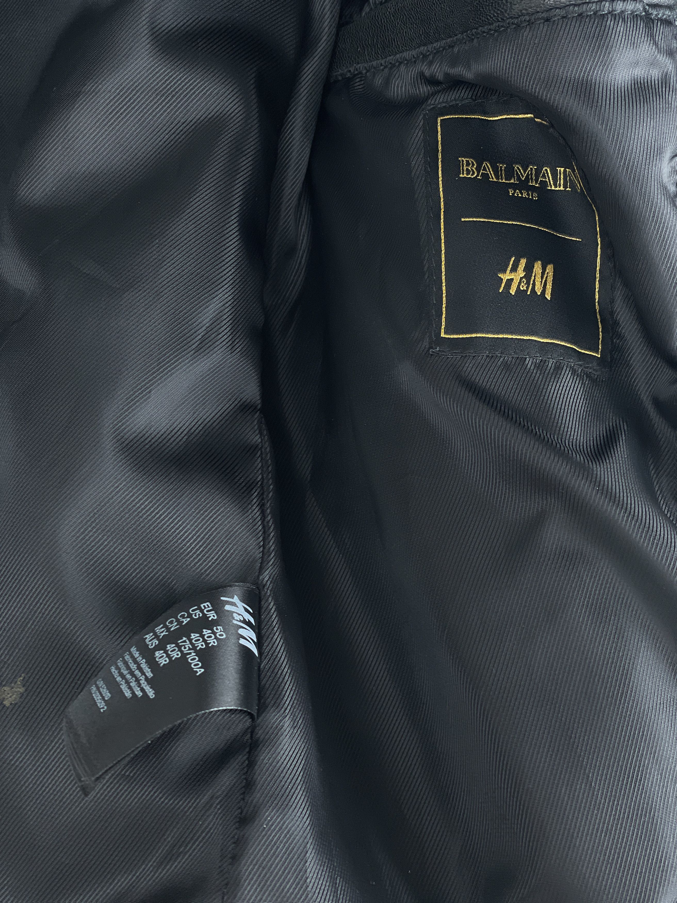 Balmain × H&M Balmain x H&M AW15 Double-Zipper Biker Leather Jacket Size US L / EU 52-54 / 3 - 16 Thumbnail