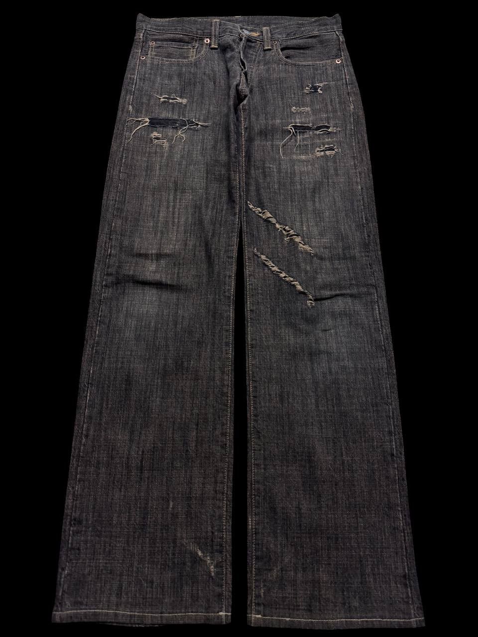 Japanese Brand INSANE 90s Japanese SICK Distressed Ripped Dark Mudwash Jean Size US 29 - 2 Thumbnail
