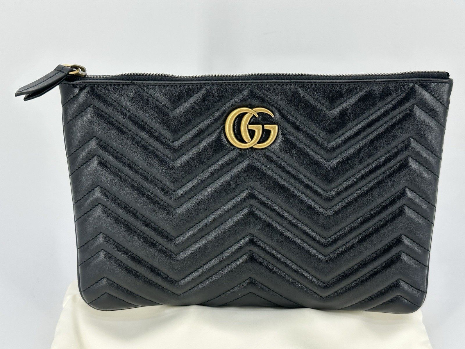 Gucci New Gucci Marmont Clutch Black Leather Size ONE SIZE - 3 Thumbnail