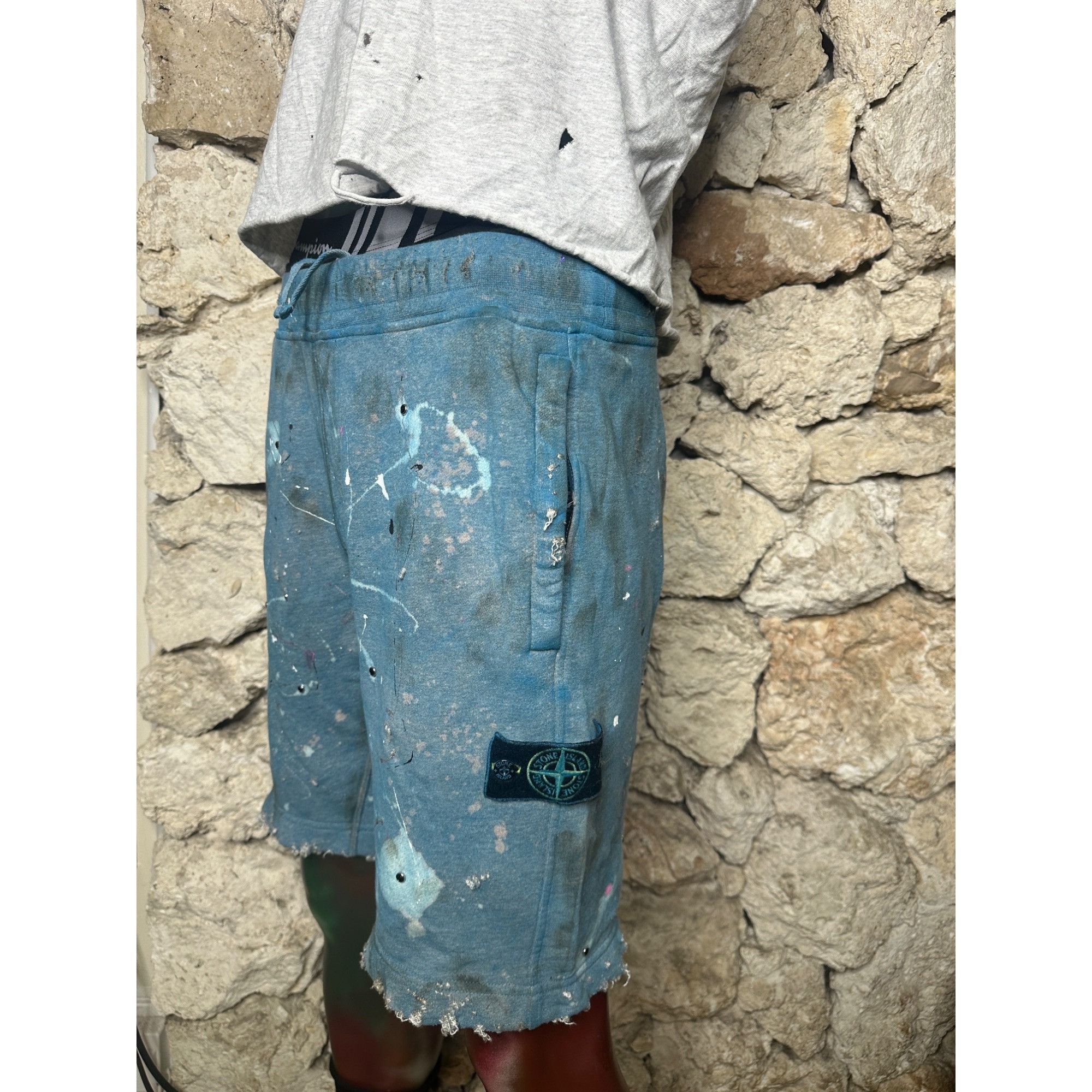 Stone Island × Vintage DRO Lab Custom 1/1 x Stone Island Sweat Shorts Size US 30 / EU 46 - 18 Thumbnail