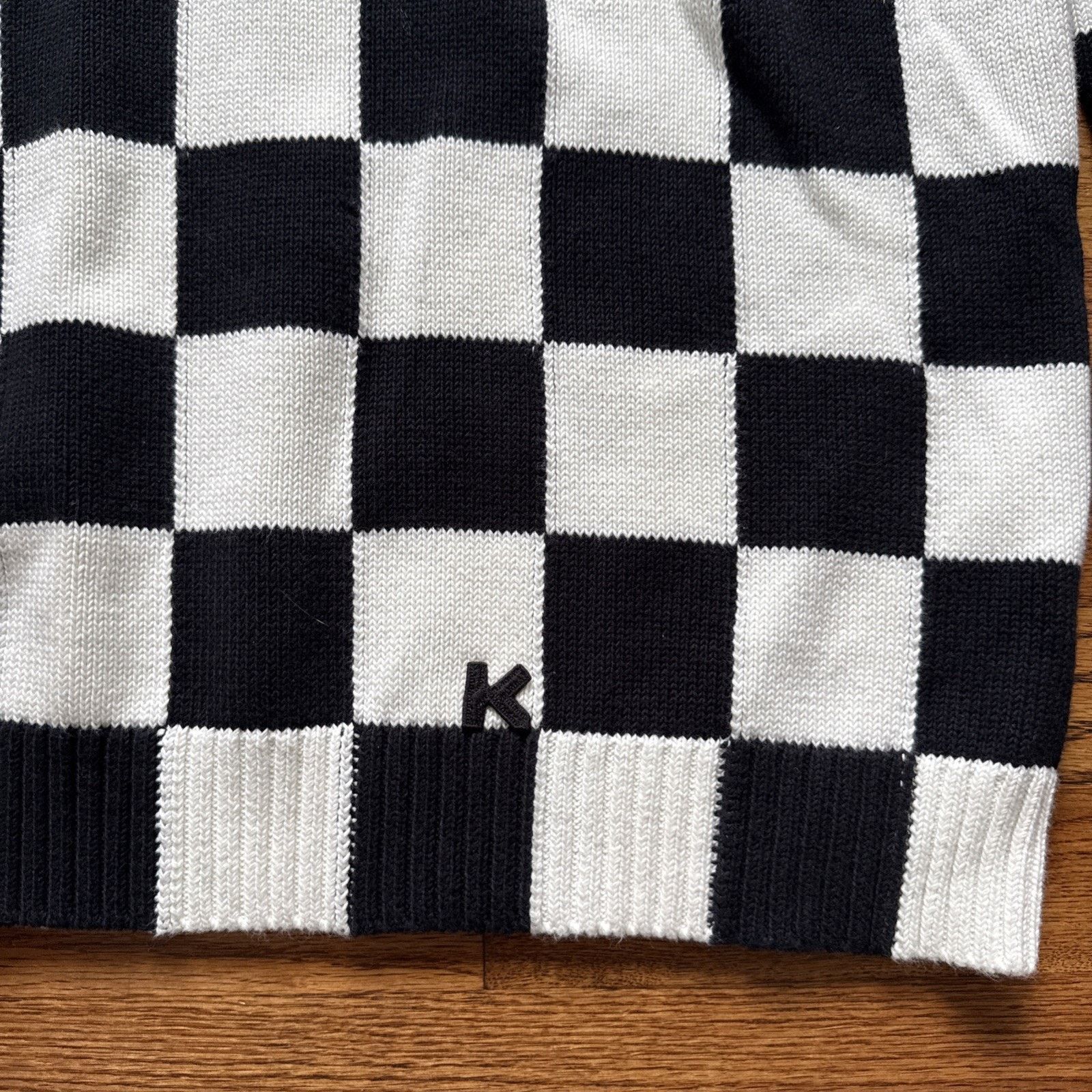 Kenzo Kenzo Black & White Check Sweater Size XL Size US XL / EU 56 / 4 - 3 Thumbnail