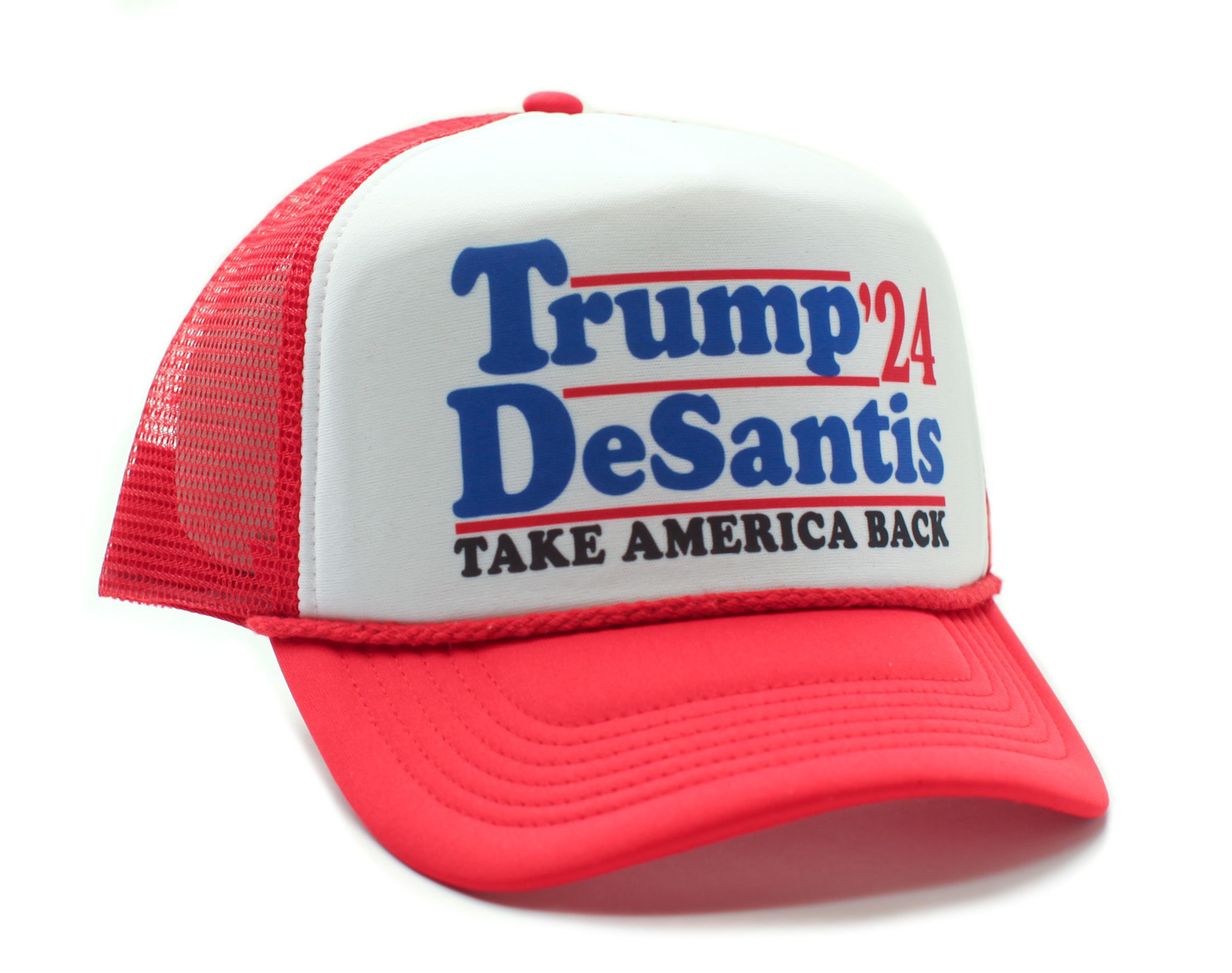 Other Trump DeSantis 2024 Hat Take America Back Cap Red/White Size ONE SIZE - 1 Preview