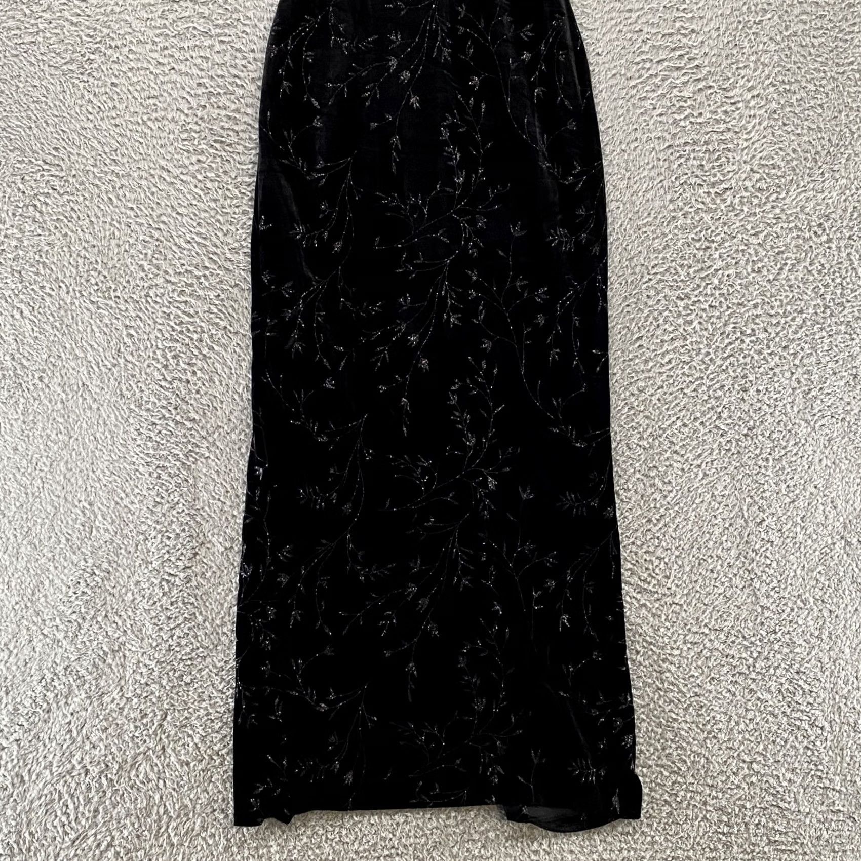 Velvet VINTAGE Roberta Dress Womens Small Velvet Whimsigoth Gown Maxi Open Back Prom Size S / US 4 / IT 40 - 3 Thumbnail