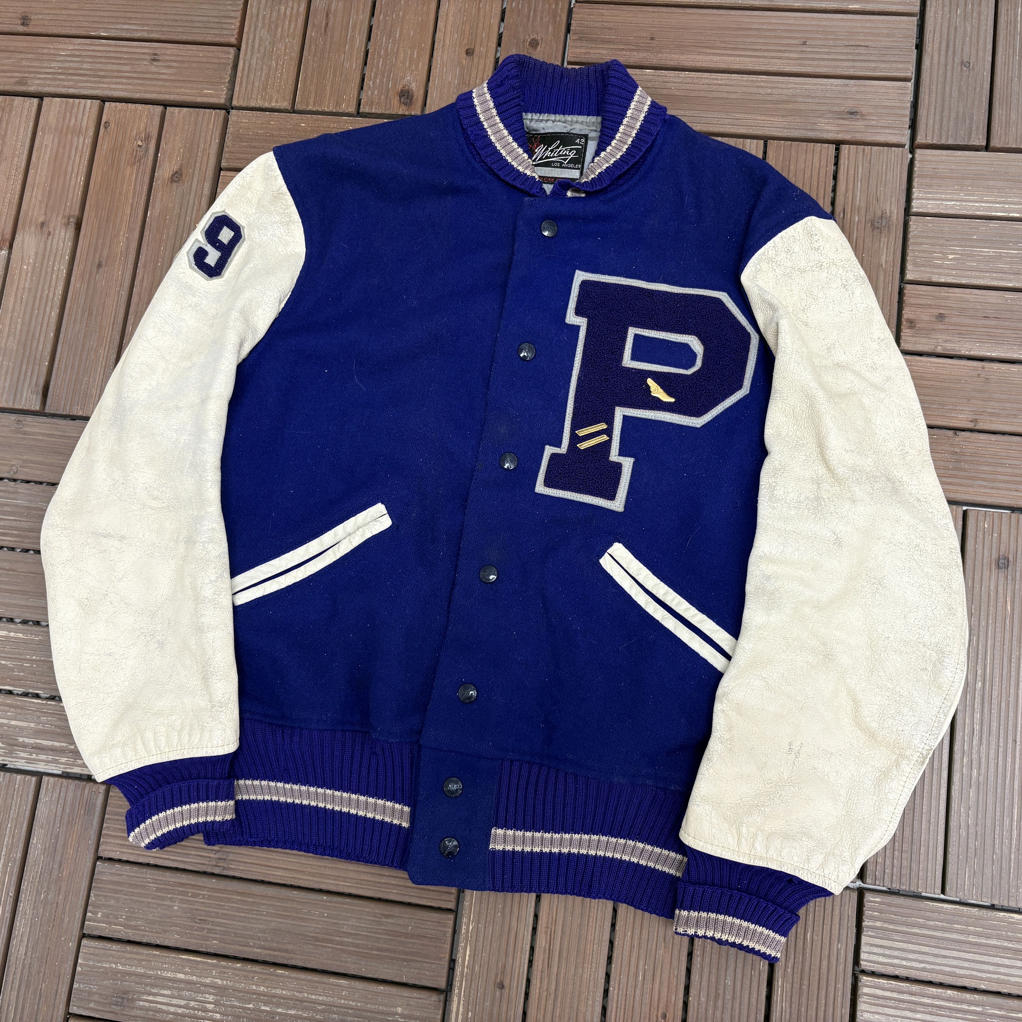 Vintage Whiting Letterman "P" Vintage Varsity Jacket Size US L / EU 52-54 / 3 - 3 Thumbnail