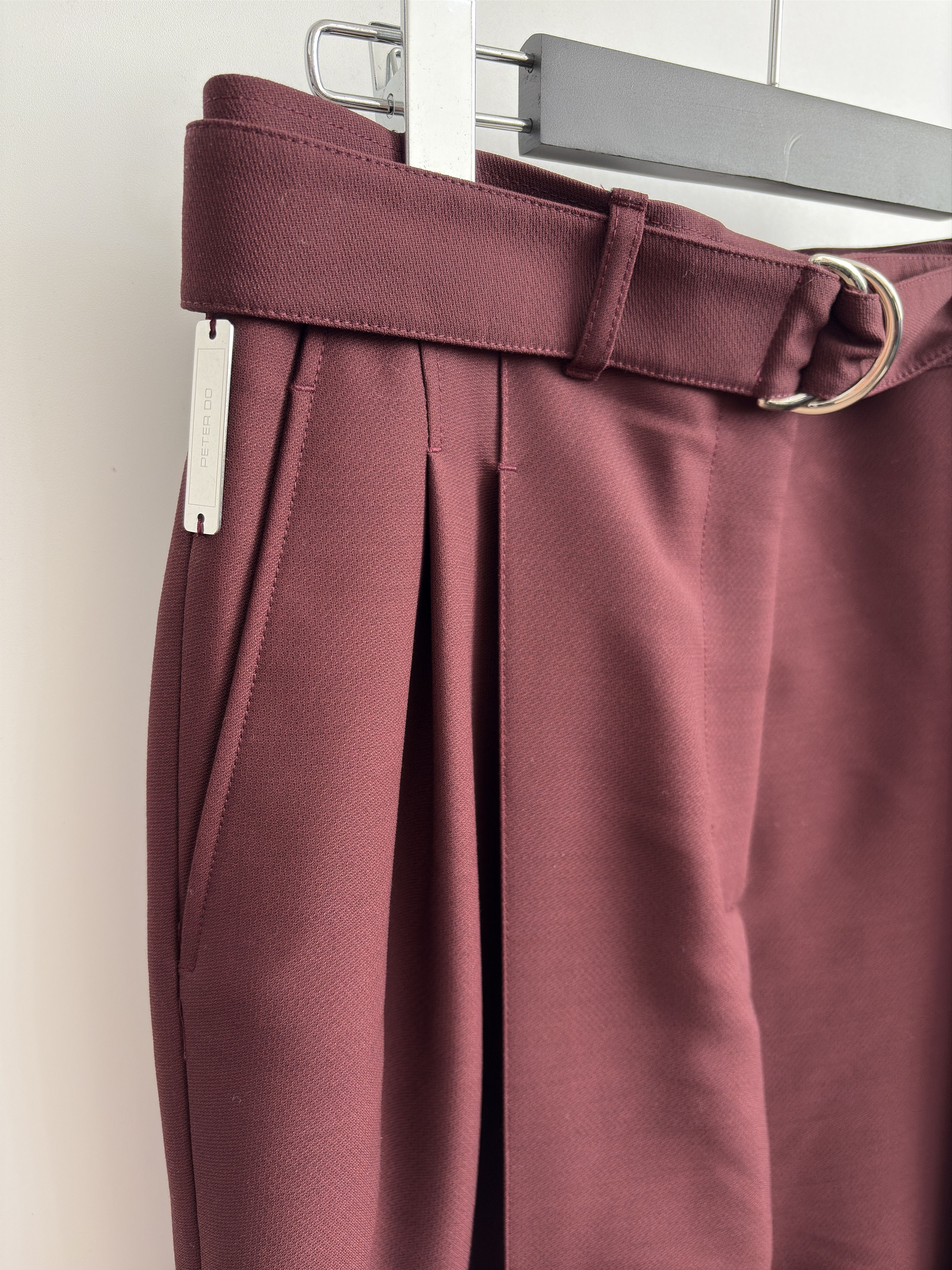 Peter Do 21FW Burgundy Belted Wide Pants Size US 30 / EU 46 - 5 Thumbnail