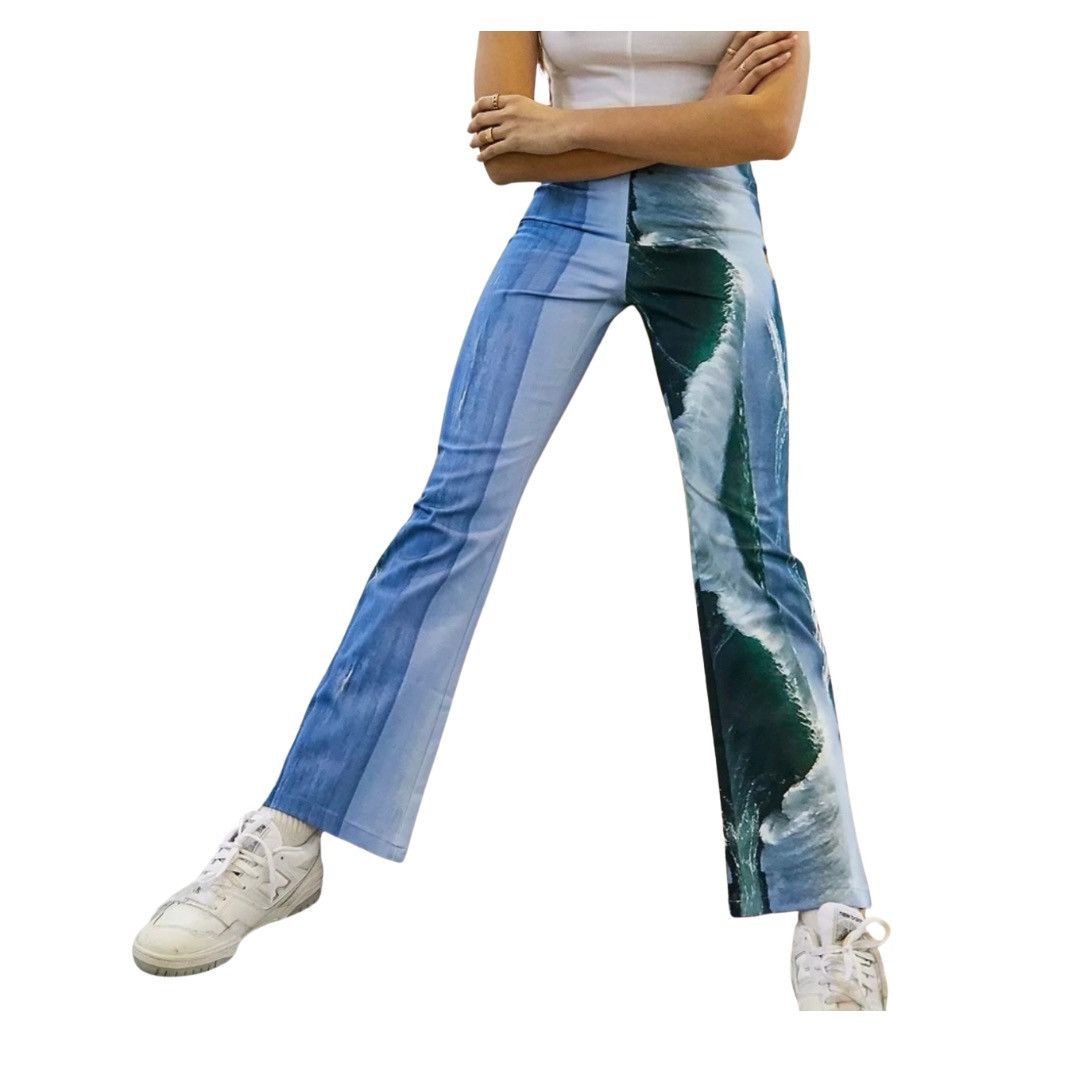 image of House Of Sunny x Lisa Says Gah Hosbjerg Essence Ocean Paloma Pants in Blue, Women's (Size 26)
