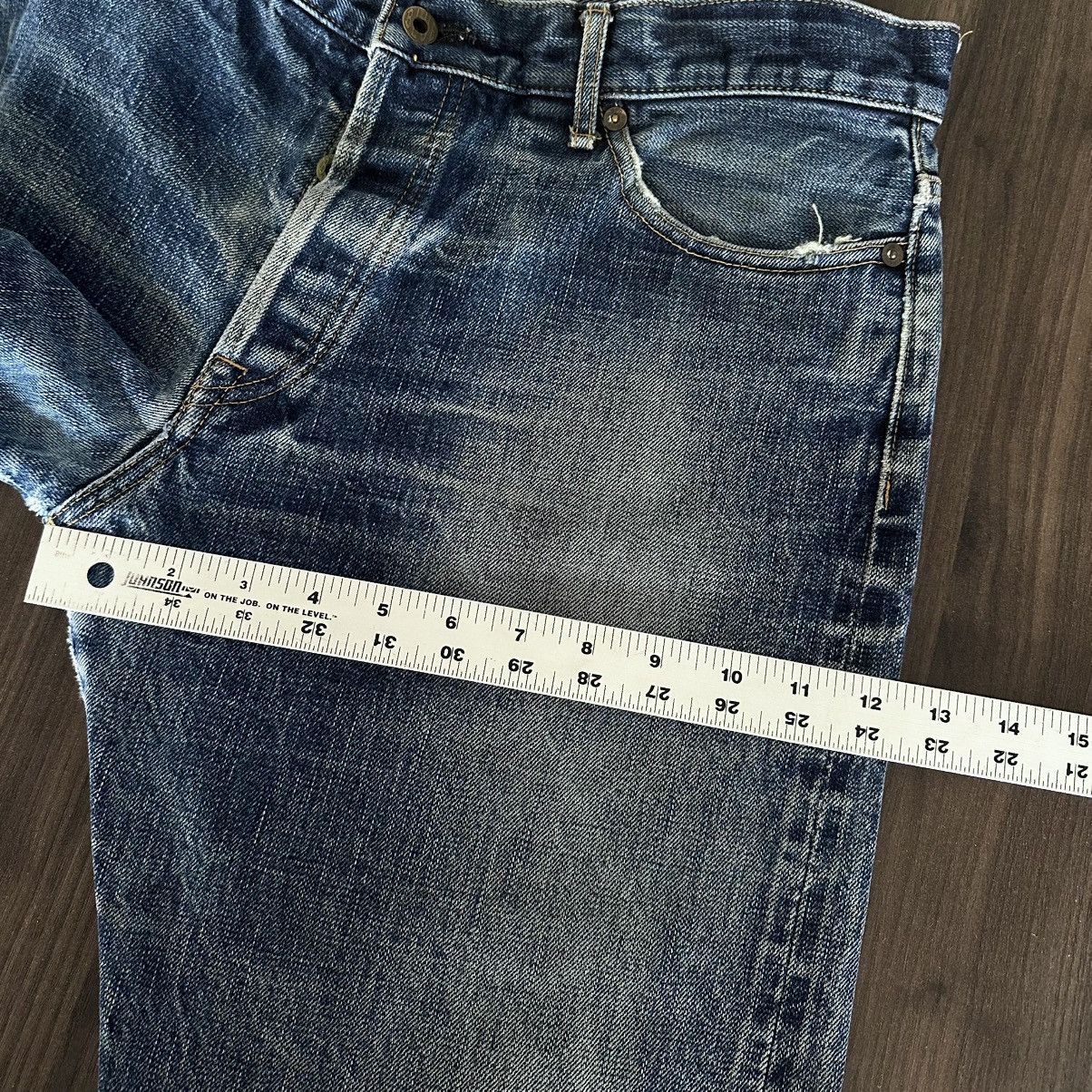 Japan Blue Vintage Japan Blue Distressed Straight Leg Jeans Size US 36 / EU 52 - 15 Thumbnail