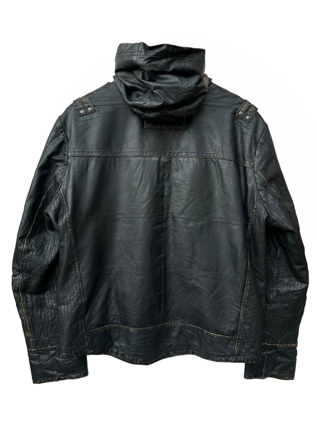 Japanese Brand Bondage Politix Multipocket Patchwork Punk Leather Jacket Size US L / EU 52-54 / 3 - 4 Thumbnail