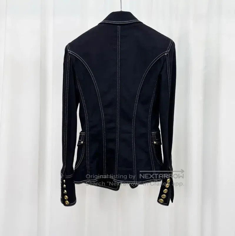 Balmain Balmain Black Denim Logo Jacket for Women . Size XS / US 0-2 / IT 36-38 - 2 Thumbnail