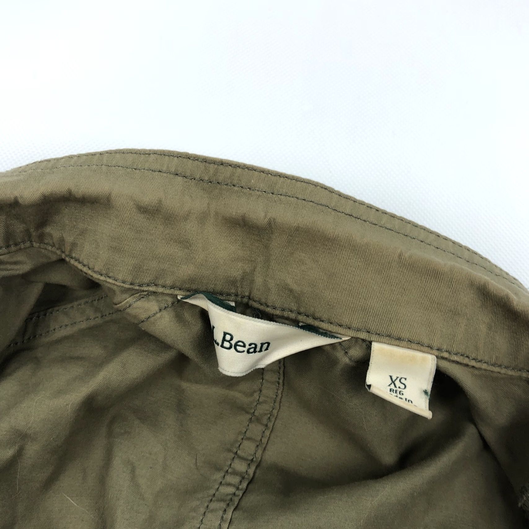 Vintage L.L.Bean Women's XS Regular Olive Green Cotton Blend Utility Safari Jacket Size XS / US 0-2 / IT 36-38 - 5 Thumbnail