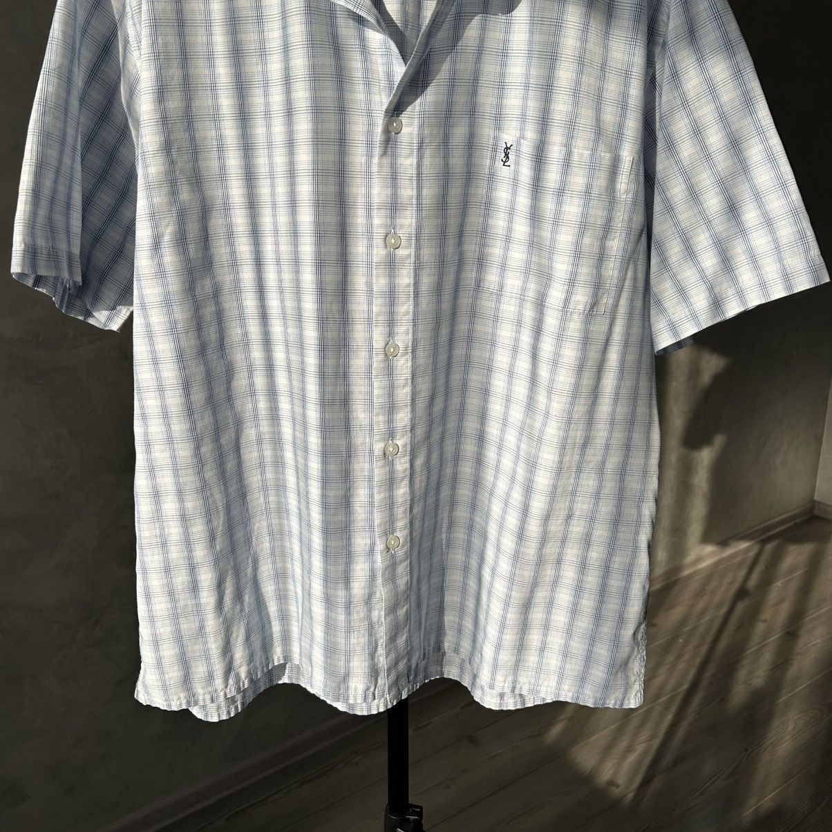 Yves Saint Laurent Vintage Yves Saint Laurent YSL Checkered Short Sleeve Shirt Size US XL / EU 56 / 4 - 5 Thumbnail